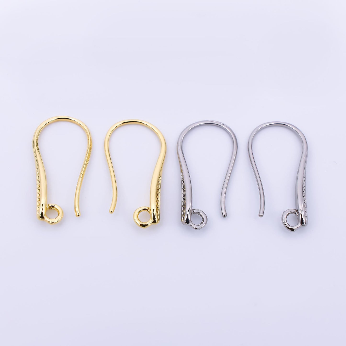 1 pair 24k gold filled 20.6 x 10 mm loop minimalist French hook earrings findings supply | Z-1290