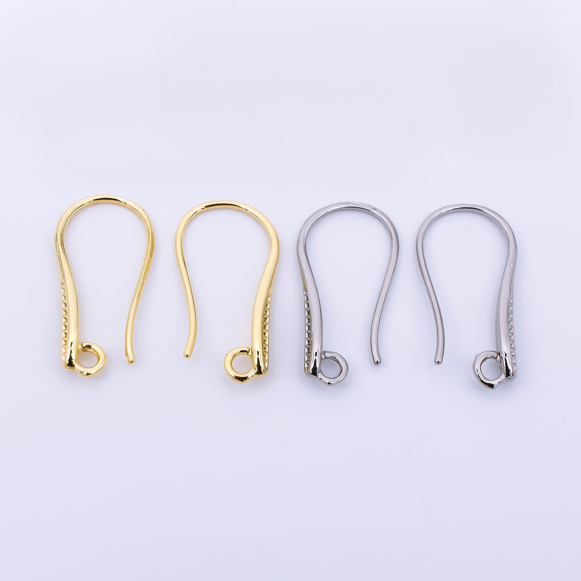 1 pair 24k gold filled 20.6 x 10 mm loop minimalist French hook earrings findings supply | Z-1290