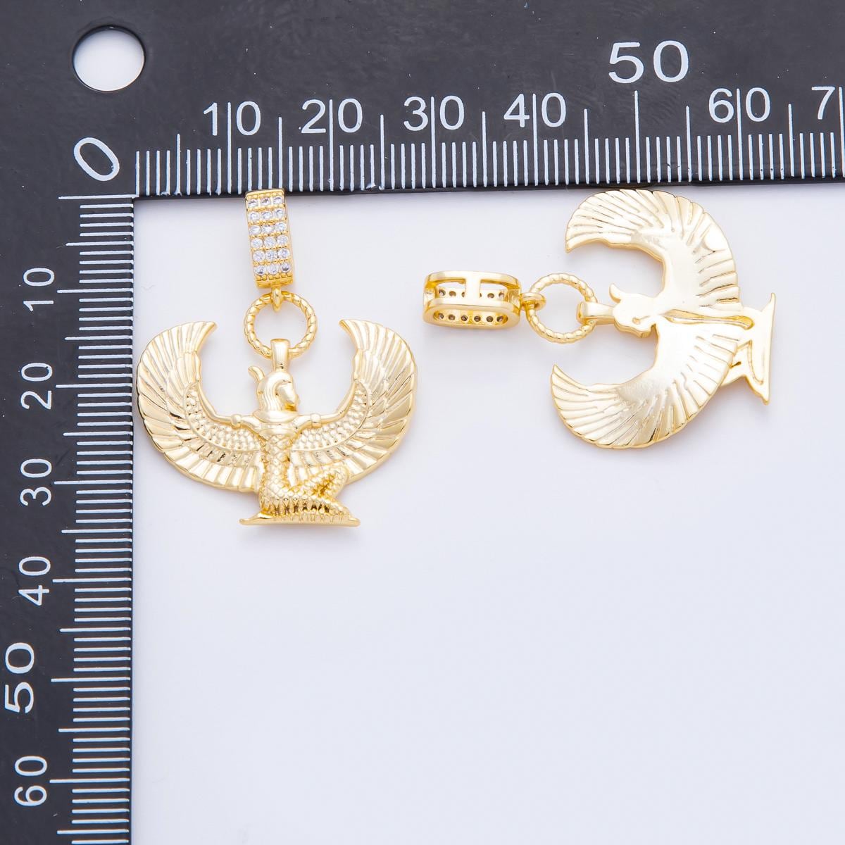 24k Gold Filled Isis Egyptian goddess jewelry inspired for necklace charm pendant Protection, Motherhood, Healing Jewelry | N-1222