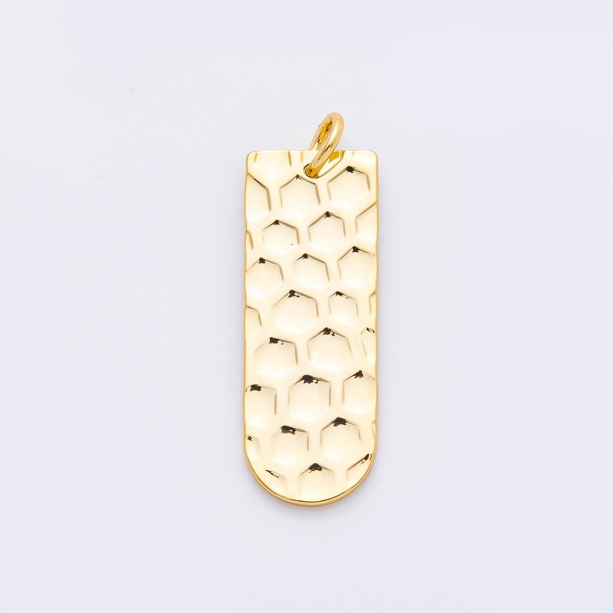 Gold Hammered Abstract Tag Charms Tag Shape Earring Finding Lightweight Dangle Pendant Supplies, DIY Jewelry Making Components N-320