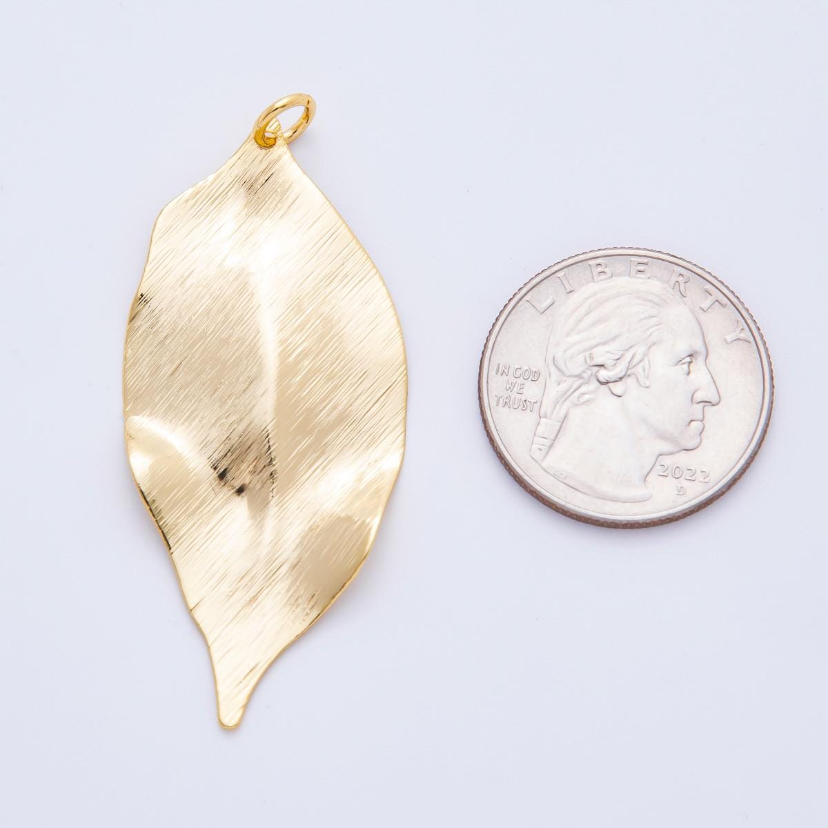 Dainty Gold Leaf Charms Brushed Metal Necklace Findings Nature Jewelry Inspired Components for DIY Jewelry Making N-367