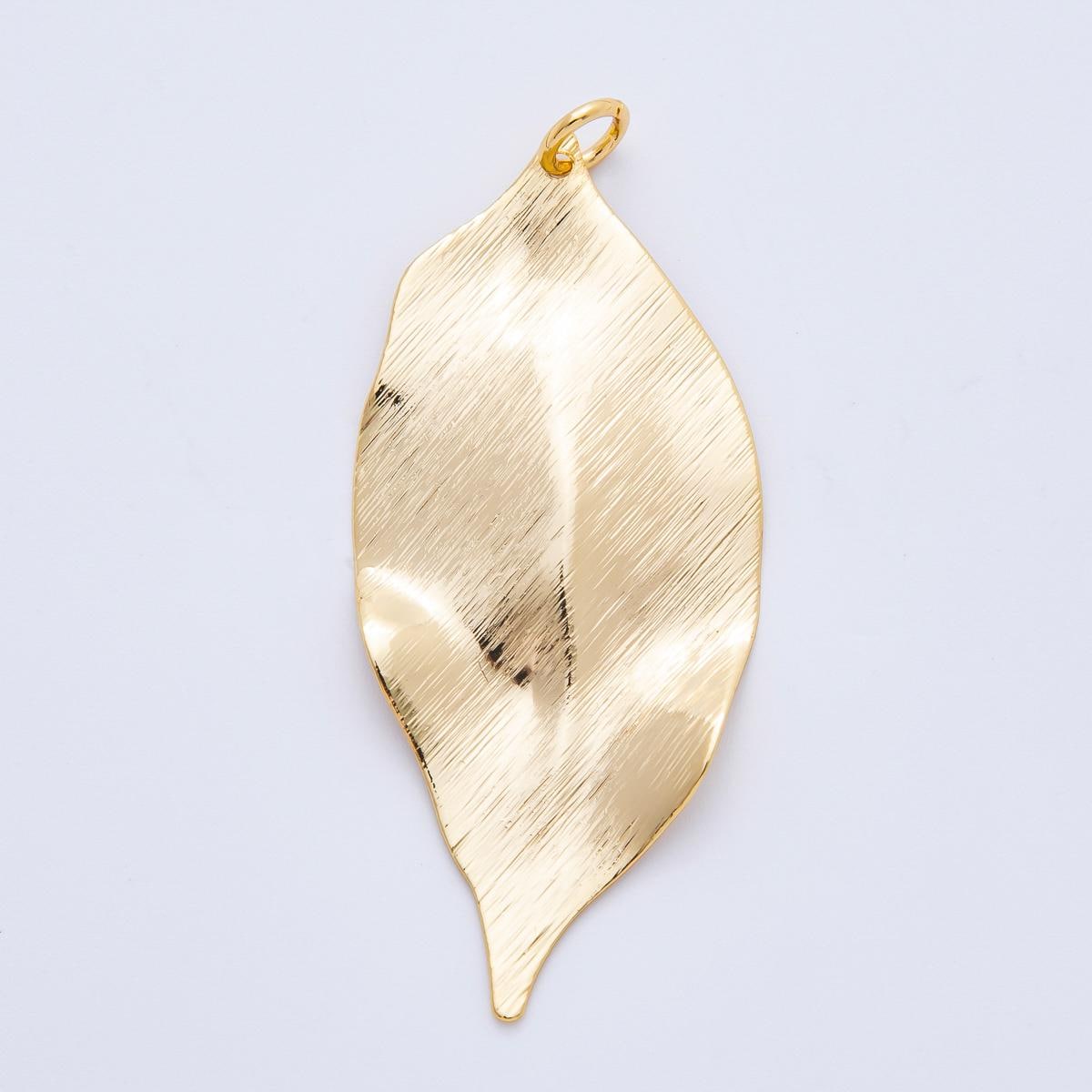 Dainty Gold Leaf Charms Brushed Metal Necklace Findings Nature Jewelry Inspired Components for DIY Jewelry Making N-367