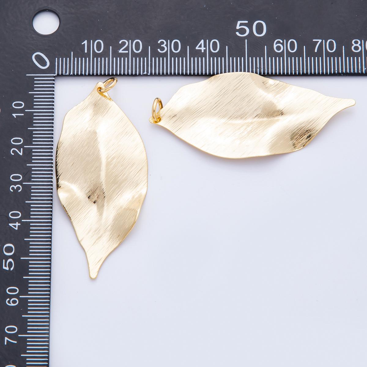 Dainty Gold Leaf Charms Brushed Metal Necklace Findings Nature Jewelry Inspired Components for DIY Jewelry Making N-367