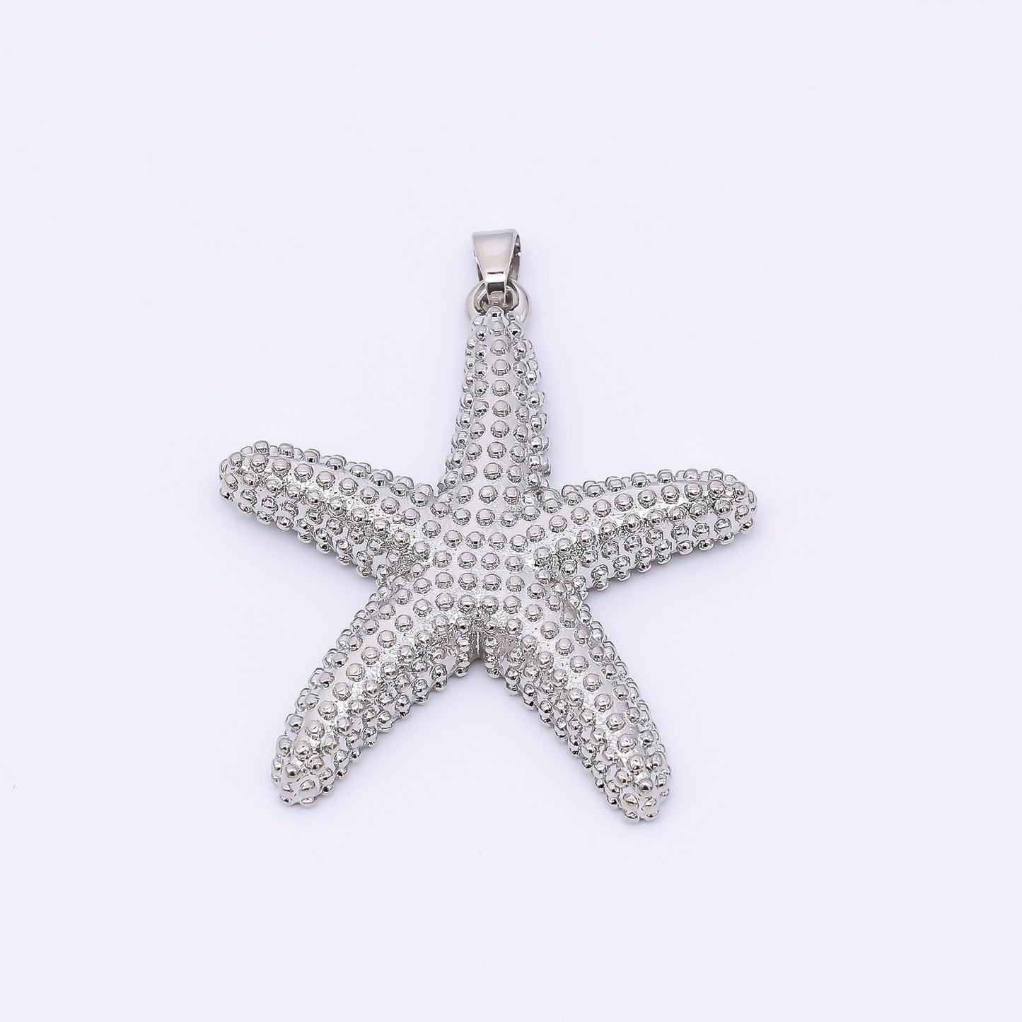 24K Gold Filled 37mm Dotted Sea Starfish Animal Charm in Gold and Silver | AH-532