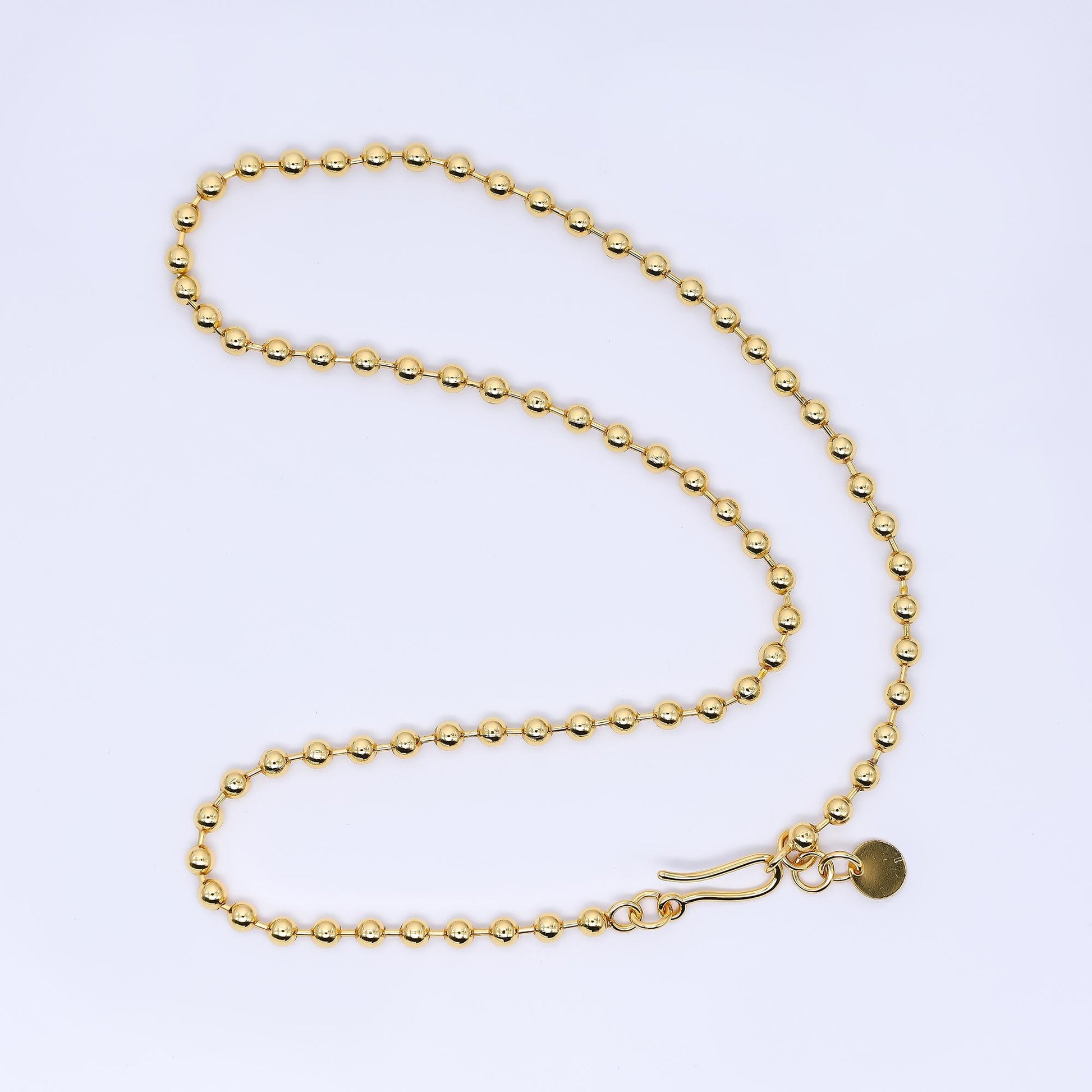 Dainty gold Filled ball chain necklace beaded ball chain Layer necklace jewelry supplies wholesale chain 18.5 inch | WA-3156