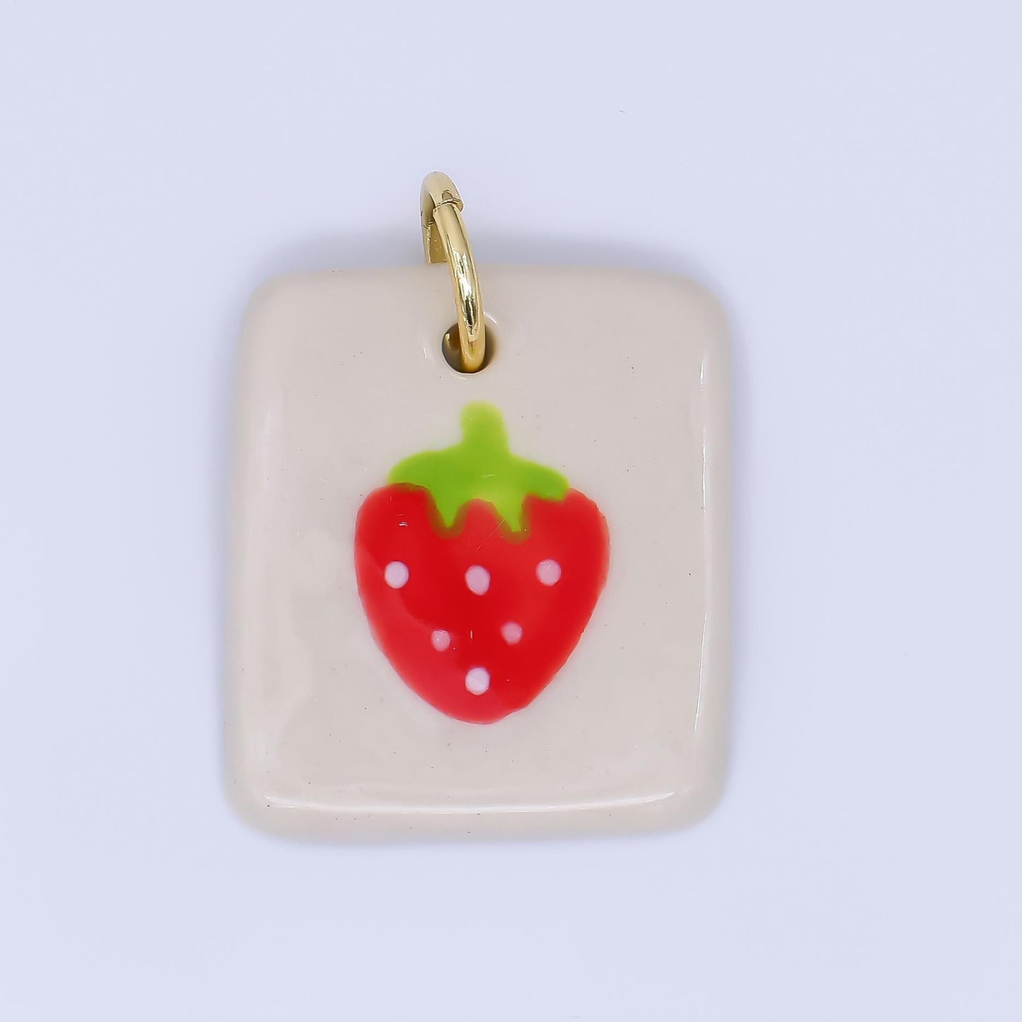 Dainty Tile ceramic charm handmade Dog Bear Bow Flower painting porcelain vintage charm for necklace bracelet jewelry making supply N-386
