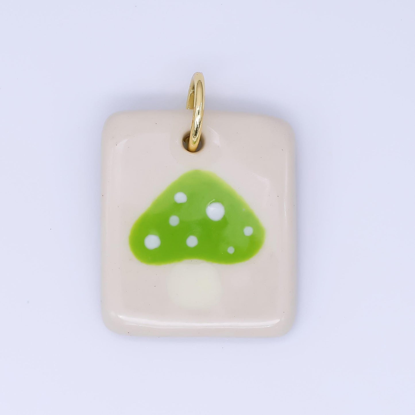 Dainty Tile ceramic charm handmade Dog Bear Bow Flower painting porcelain vintage charm for necklace bracelet jewelry making supply N-386