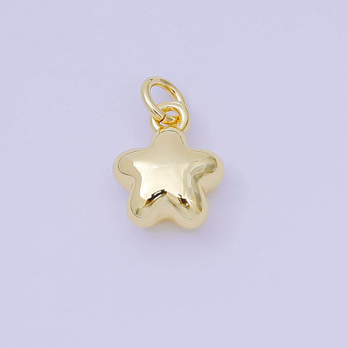 24K Gold Filled 10mm Mini 5-Points Puffy Celestial Star Charm | AH-678