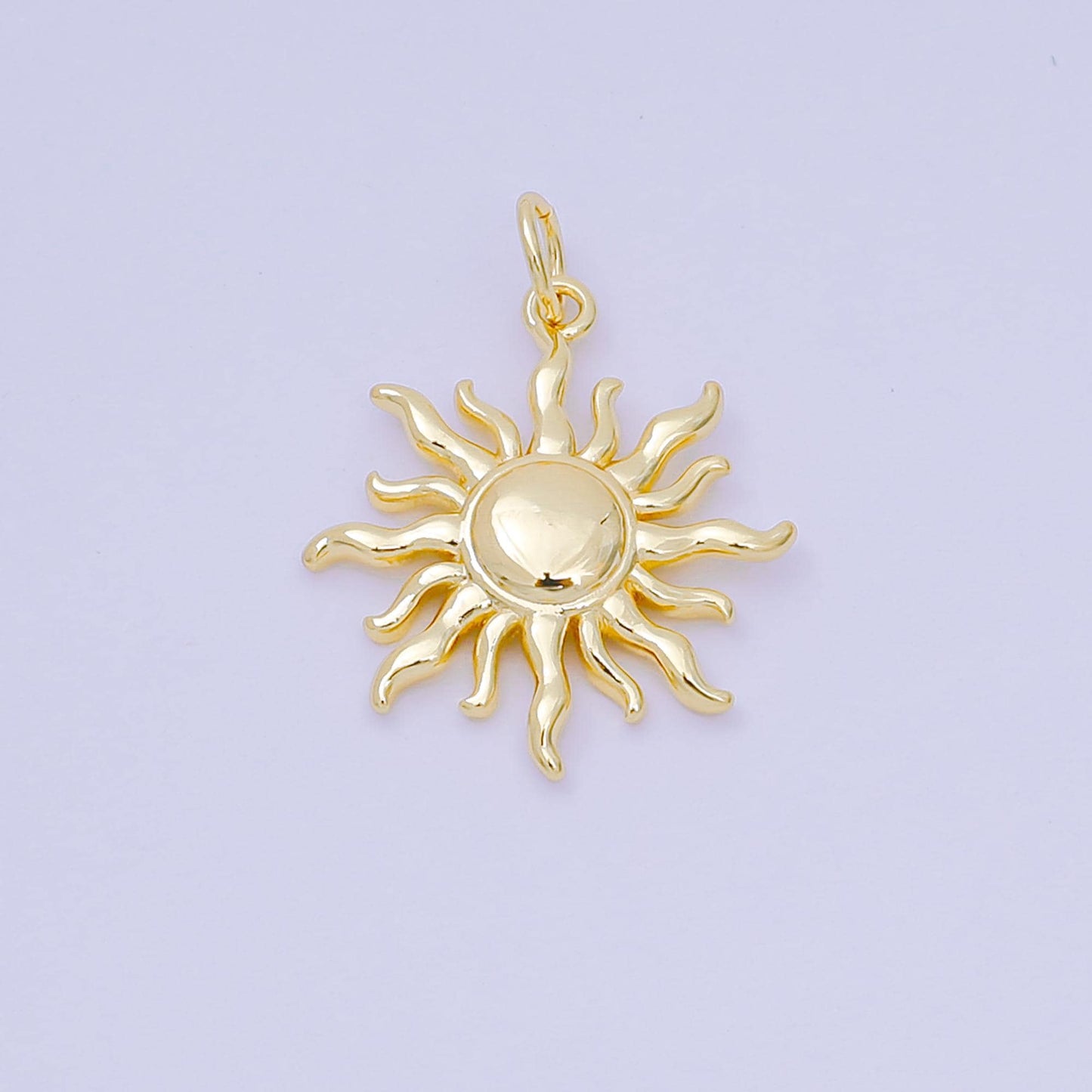 24K Gold Filled 20mm Dainty Summer Celestial Sun Ray Charm | D-095