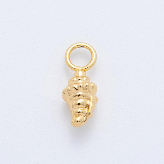 18K Gold Filled Gold Seashell Charm Pendant – Nautical Beach Jewelry, Ocean-Inspired Conch Shell Charm for Earring Charm AH-910