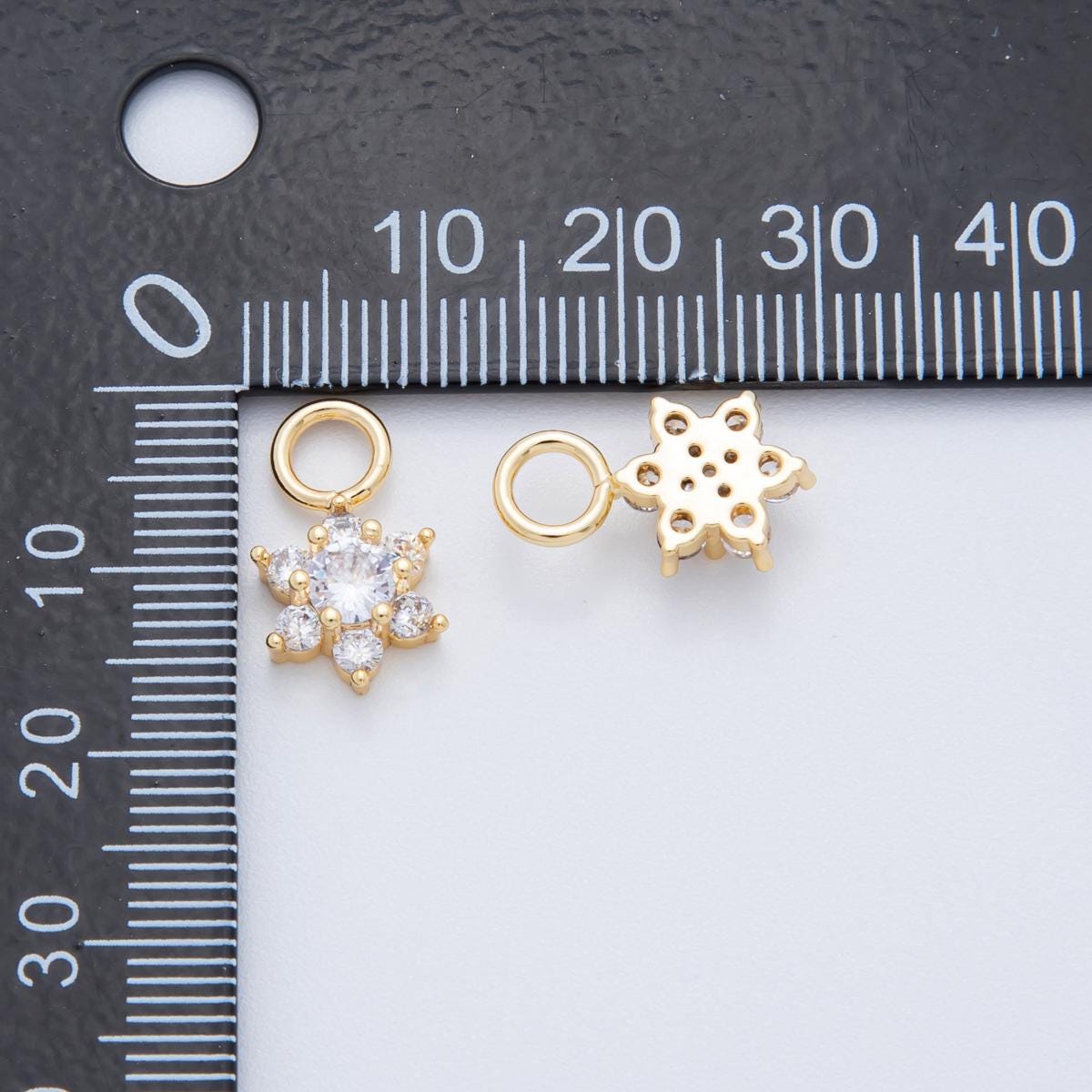 18K Gold Filled Gold Star Charm Pendant – Celestial Jewelry Tiny CZ Star Charm for Earring Charm AH-912