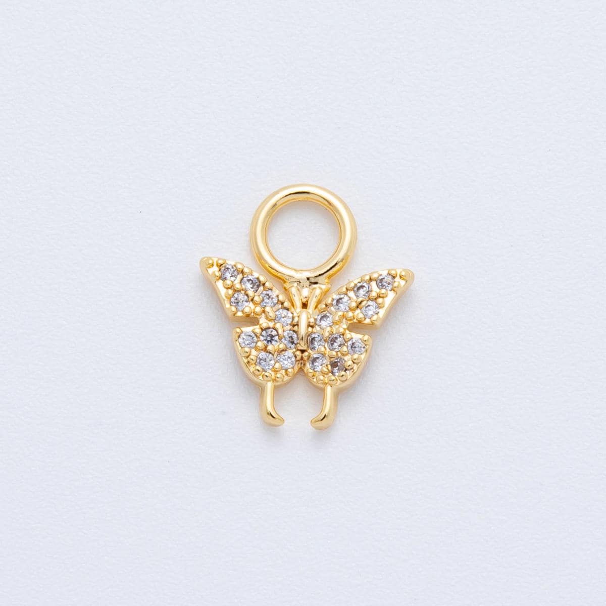 18K Gold Filled Gold Butterfly Charm Pendant Animal Jewelry Tiny CZ Mariposa Charm for Earring Charm AH-913