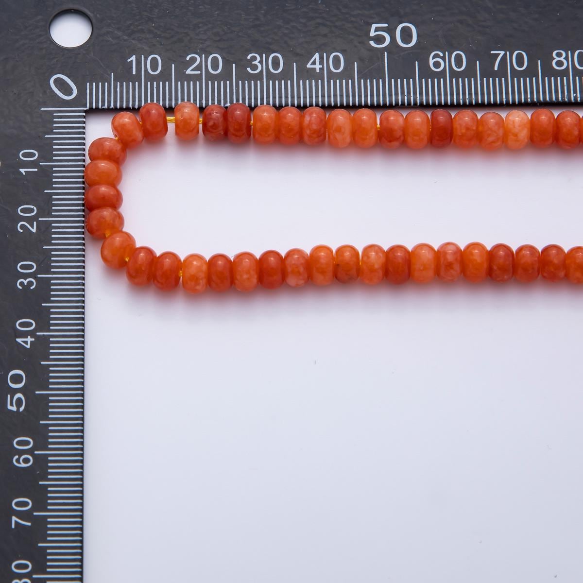 Smooth Colorful Agate Rondelle Beads 4x6 mm Yellow, Blue, Orange, Green, Rose REd Colorful Bead By Strand Approx. 92pcs loose beads WA-3479