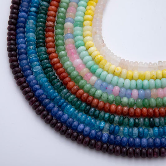 Natural Dyed Colorful Agate Rondelle Beads 8x5 mm Gray, Blue, Green, Red, Purple Colorful Bead By Strand for Jewelry Making Supply WA3540