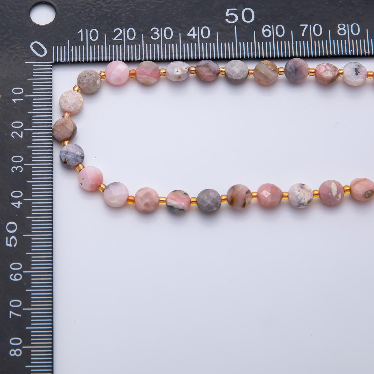 Pink Opal Faceted Beads 6.5 x 3.5 mm Gemstone by Strand Finding Button Wholesale Beads | WA-3568