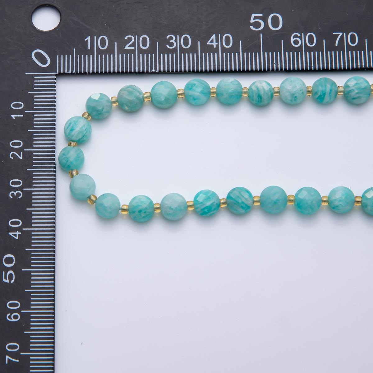 Amazonite Faceted Beads 6.5 x 3.5 mm Gemstone by Strand Finding Button Wholesale Beads | WA-3570