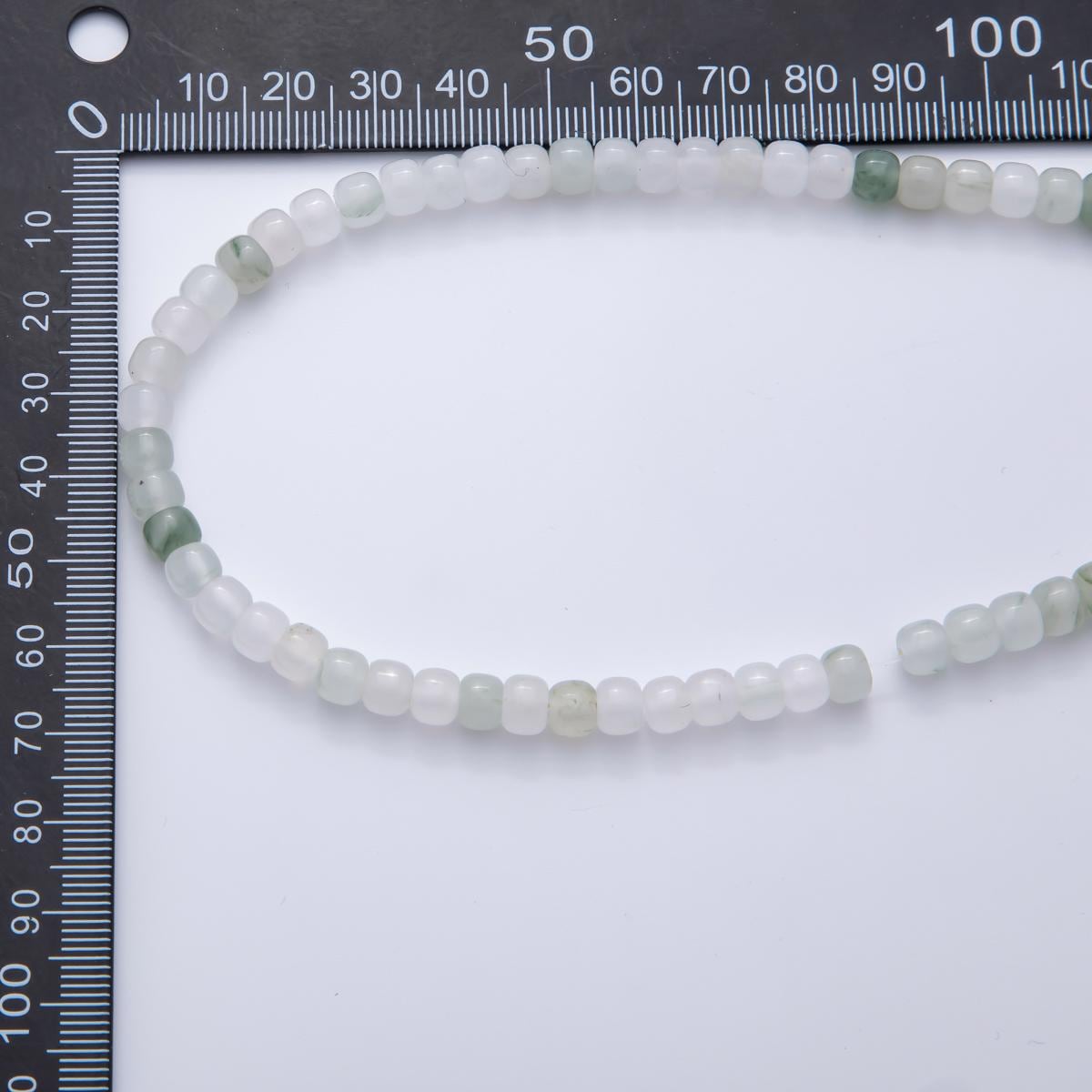 Light Green White Jade Rondelle Gemstone Beads 6, 8 mm Beads for Jewelry Making Supplies WA-3537