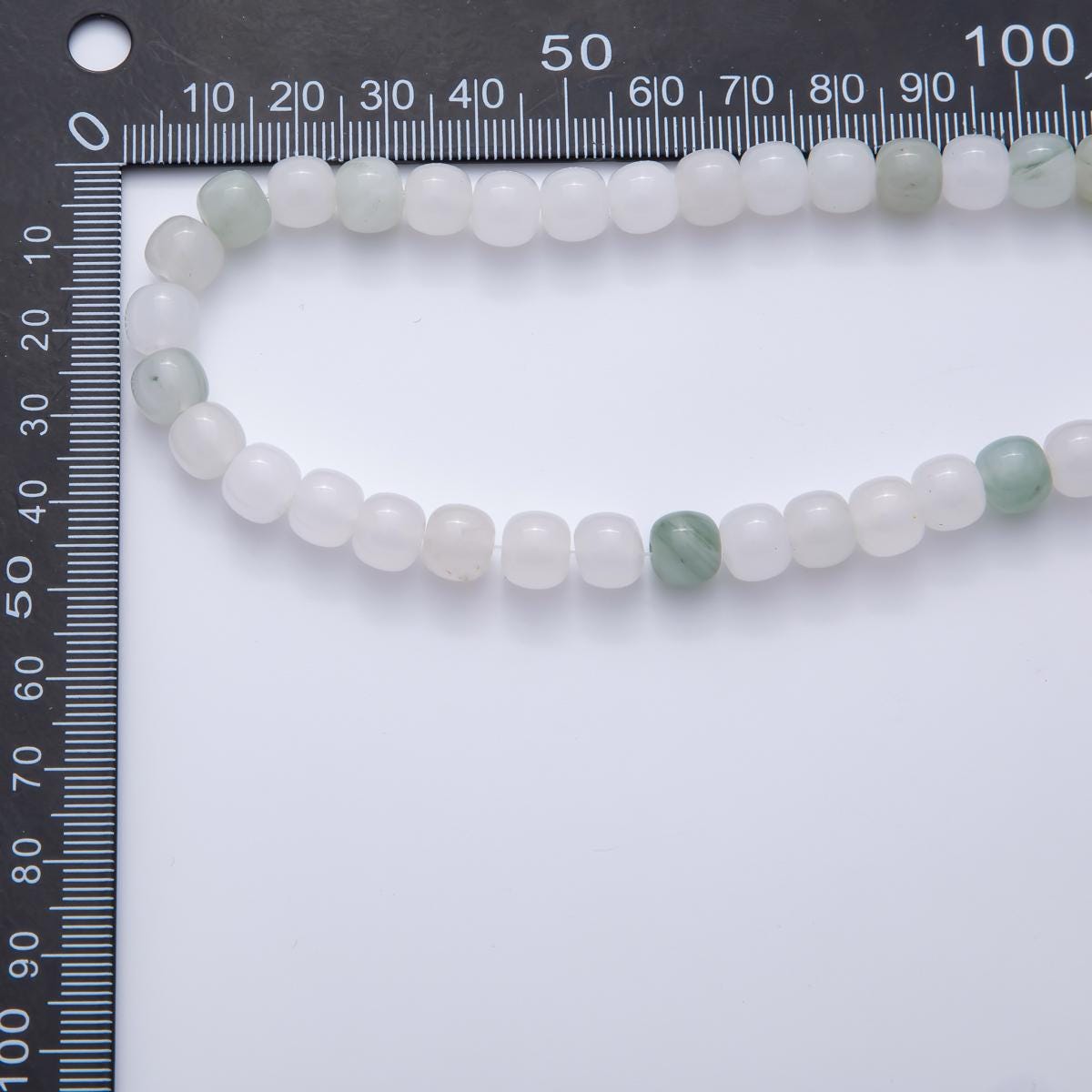 Light Green White Jade Rondelle Gemstone Beads 6, 8 mm Beads for Jewelry Making Supplies WA-3537