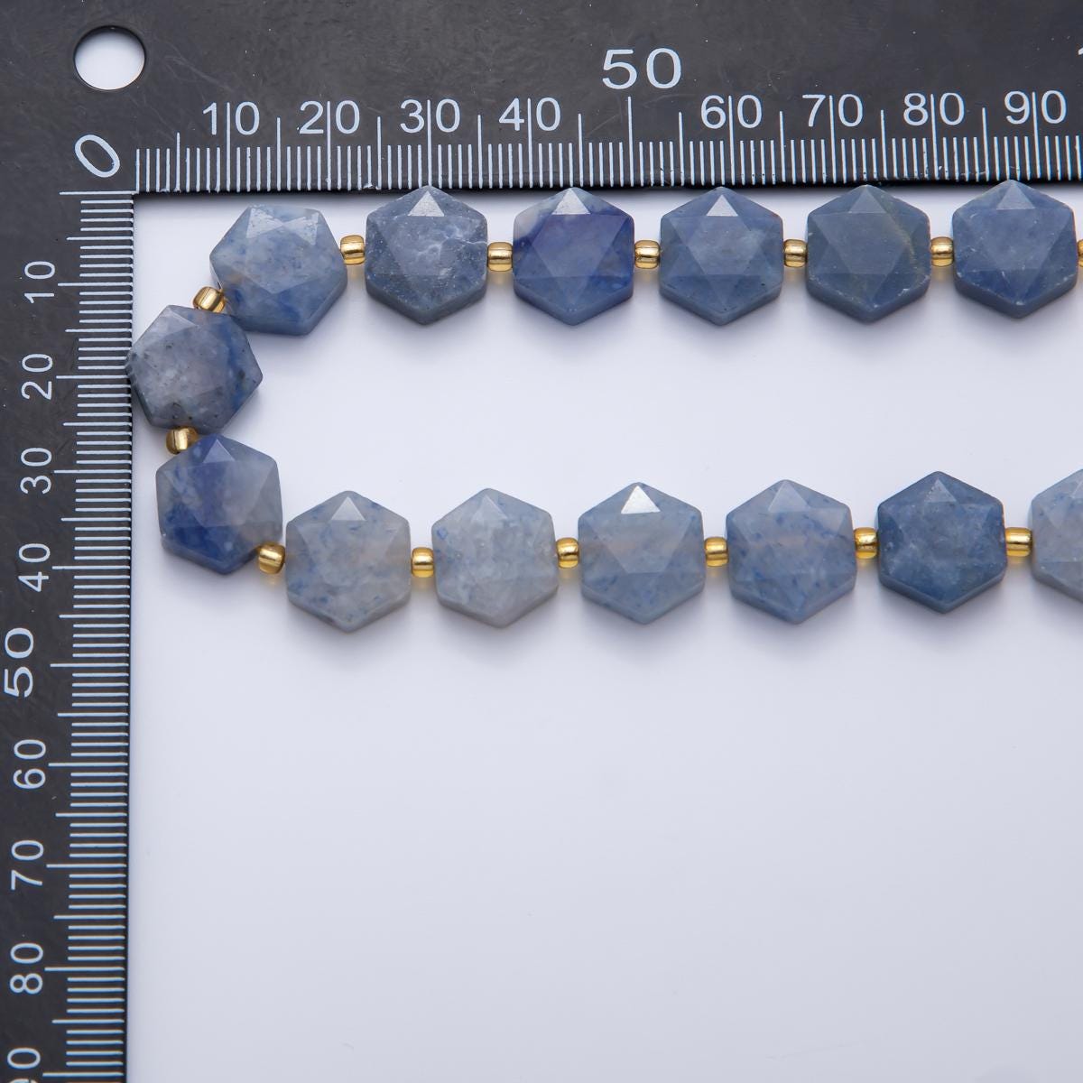Blue Lapiz Faceted Beads 12 x 14 mm Gemstone by Strand Finding Hexagon Wholesale Beads for Necklace Bracelet Supply | WA-3614