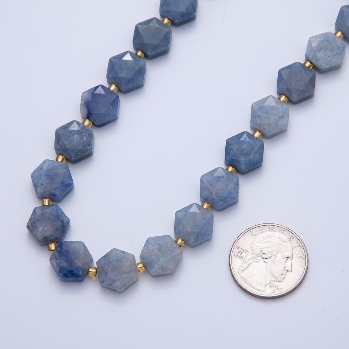 Blue Lapiz Faceted Beads 12 x 14 mm Gemstone by Strand Finding Hexagon Wholesale Beads for Necklace Bracelet Supply | WA-3614