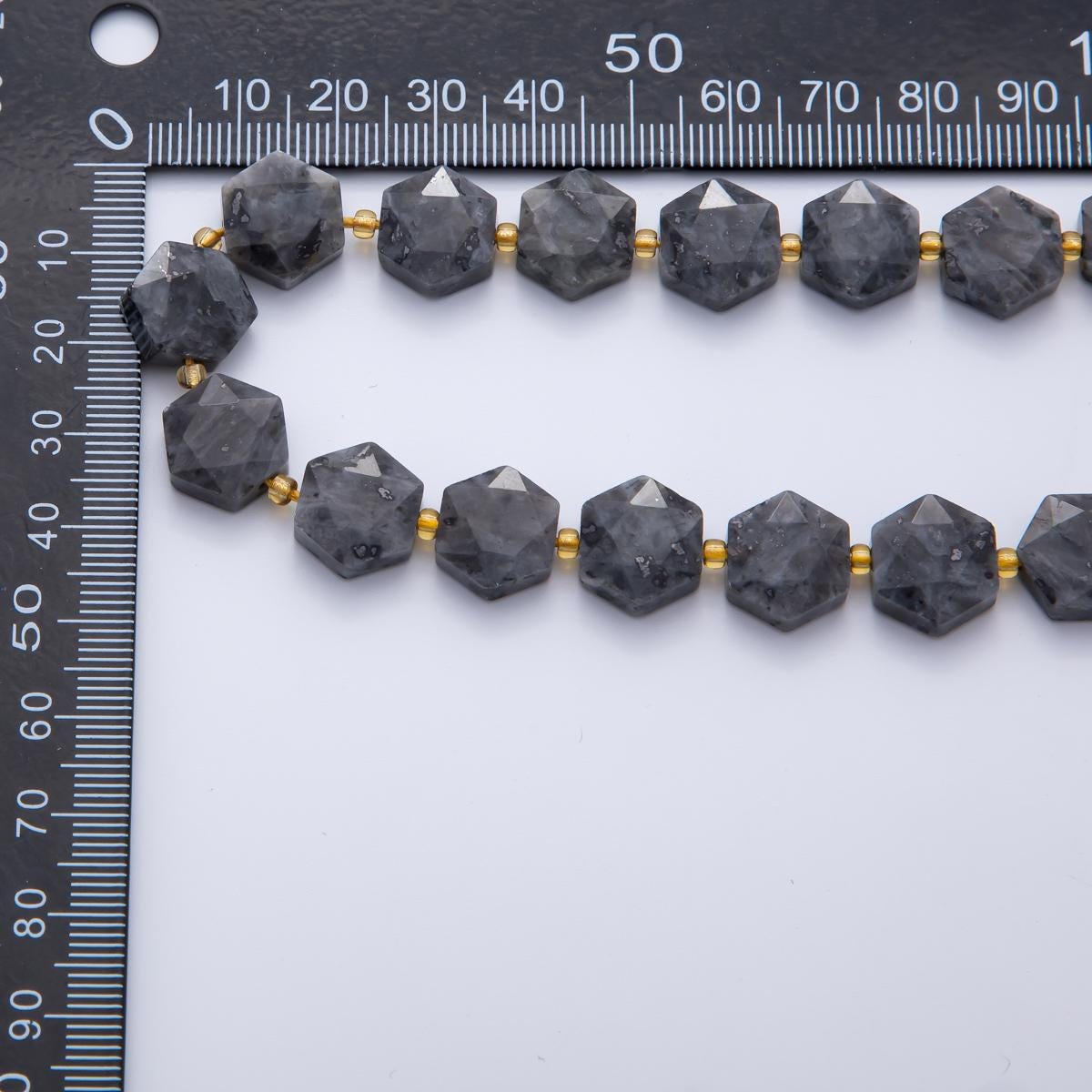 Labradorite Faceted Beads 12 x 14 mm Gemstone by Strand Finding Hexagon Wholesale Beads for Necklace Bracelet Supply | WA-3616