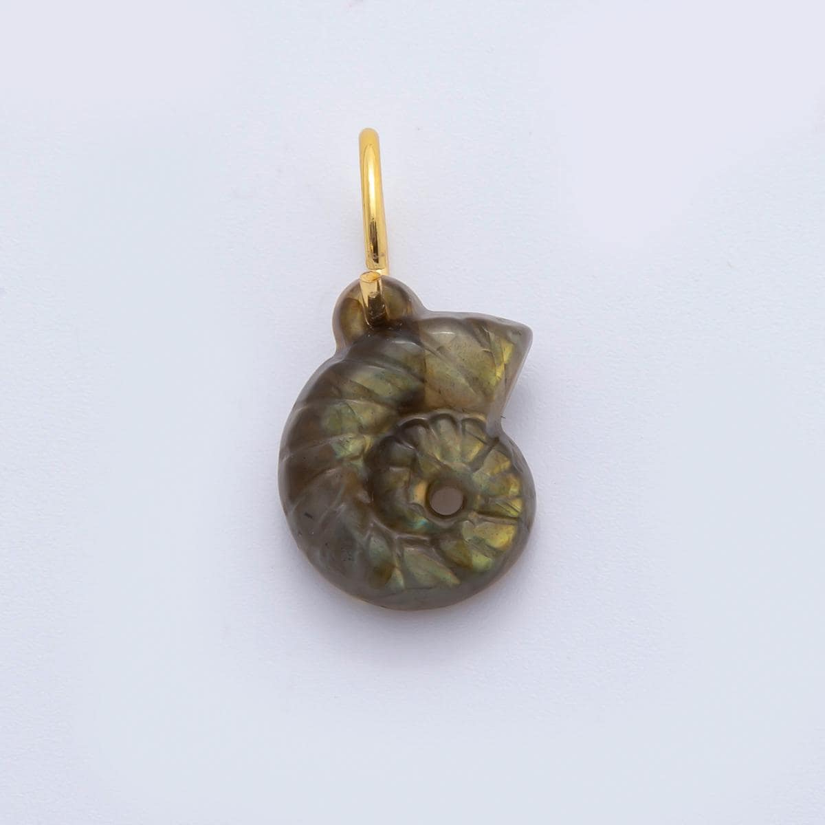 Gemstone Conch Sea Shell Pendant, 18K Gold Filled Beach Semi Precious Stone Sea Snail Conch Shell Charm For Necklace Bracelet Component C548