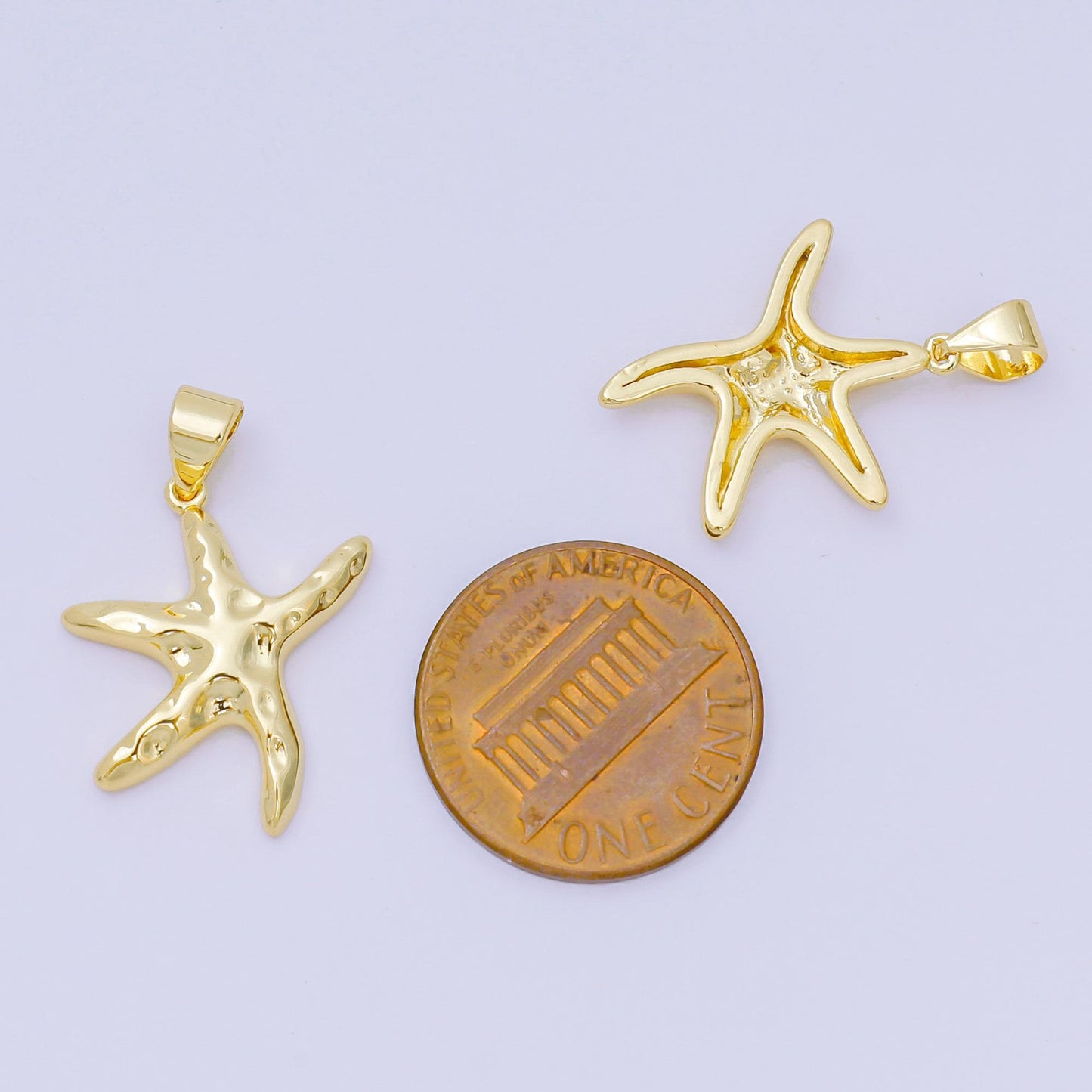 Star fish 24k gold Filled Pendant sea star Hammered charm Under the Sea animal pendant, diy jewelry AA-1599