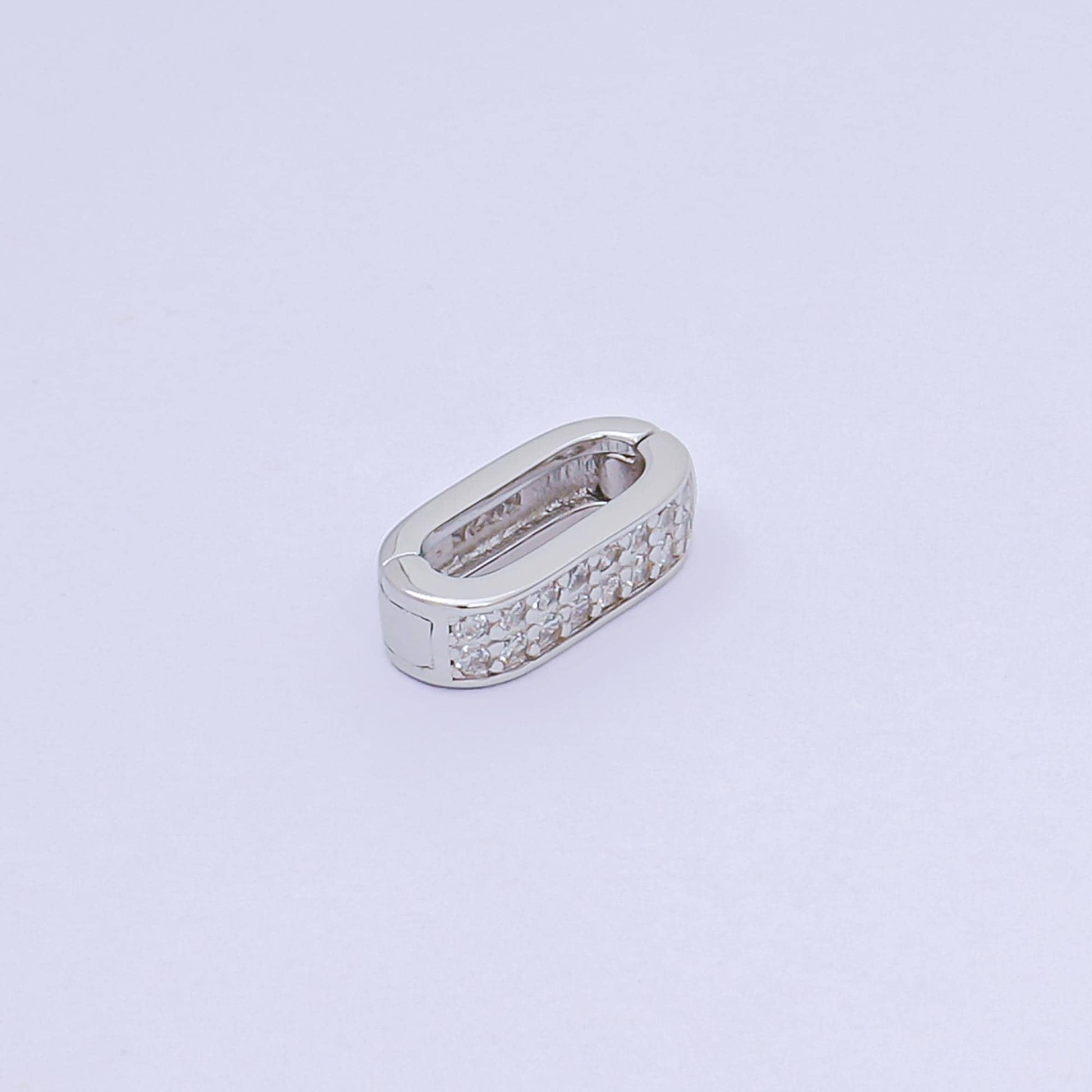 Mini 10.5mm Sterling Silver oval Pull gate clasp for Charm Holder, Link Connector jewelry making supply | sl-673