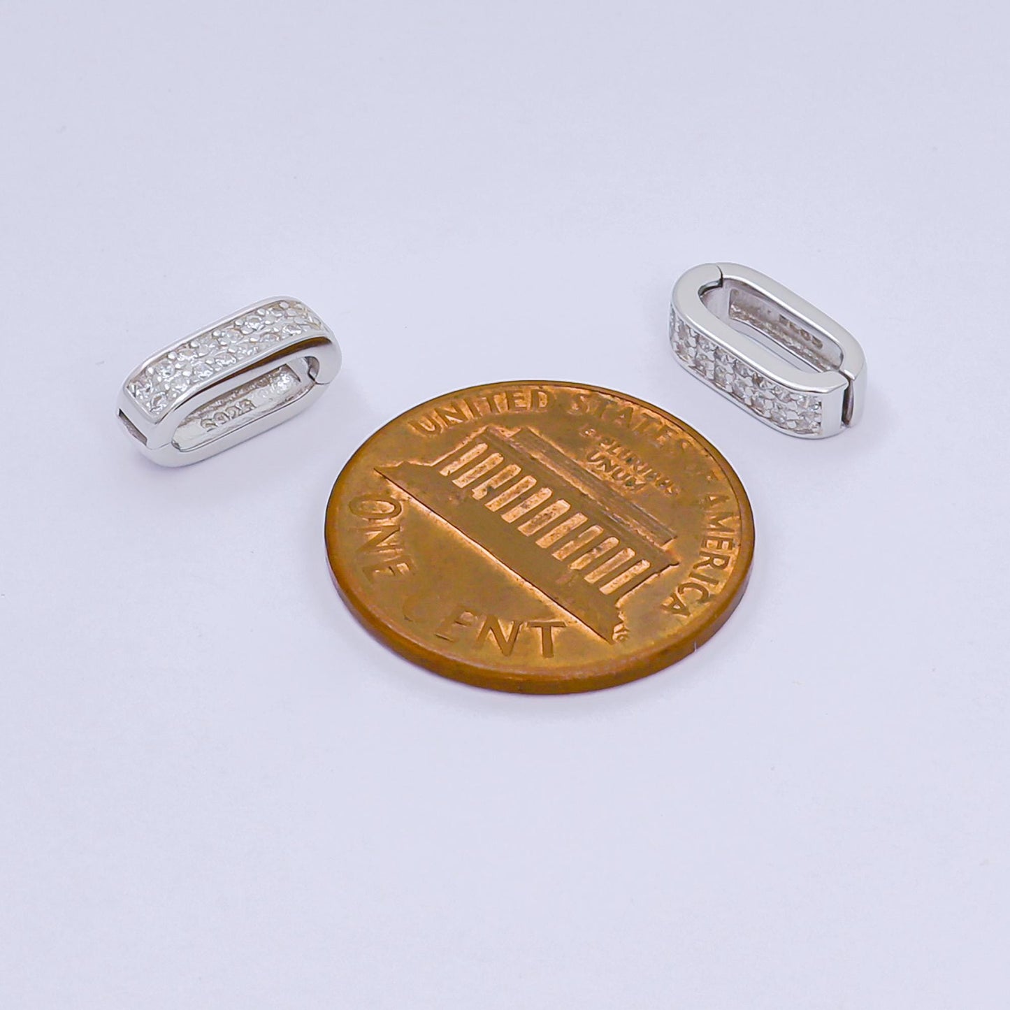 Mini 10.5mm Sterling Silver oval Pull gate clasp for Charm Holder, Link Connector jewelry making supply | sl-673