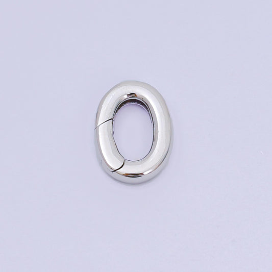 Mini 10.5 sterling silver hinged oval push gate ring clasp charm pendants interchangeable connectors sl-674