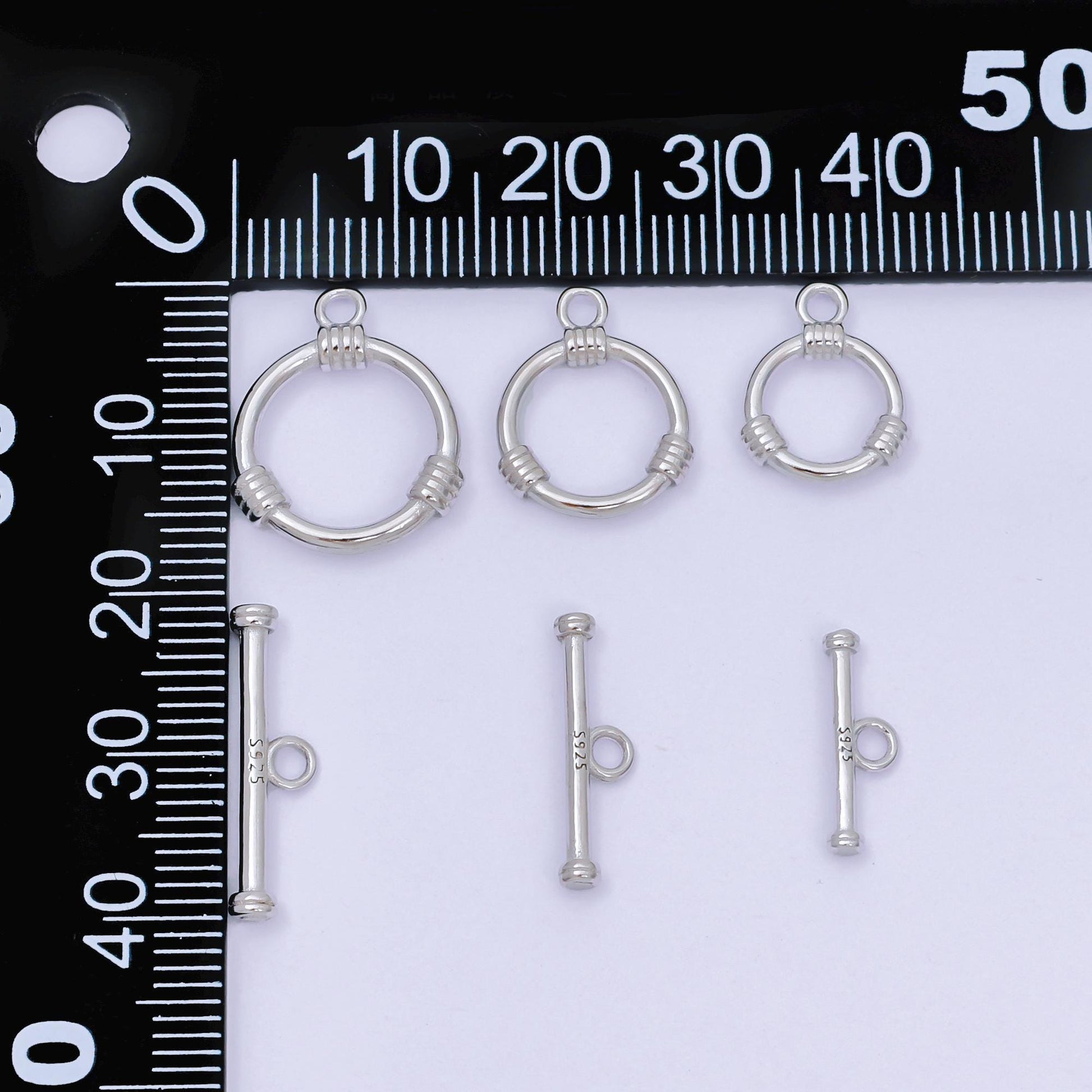 S925 sterling silver ot clasp Minimalist Toggle clasp round clasp simple end clasp for Bracelet Necklace Supply SL-675