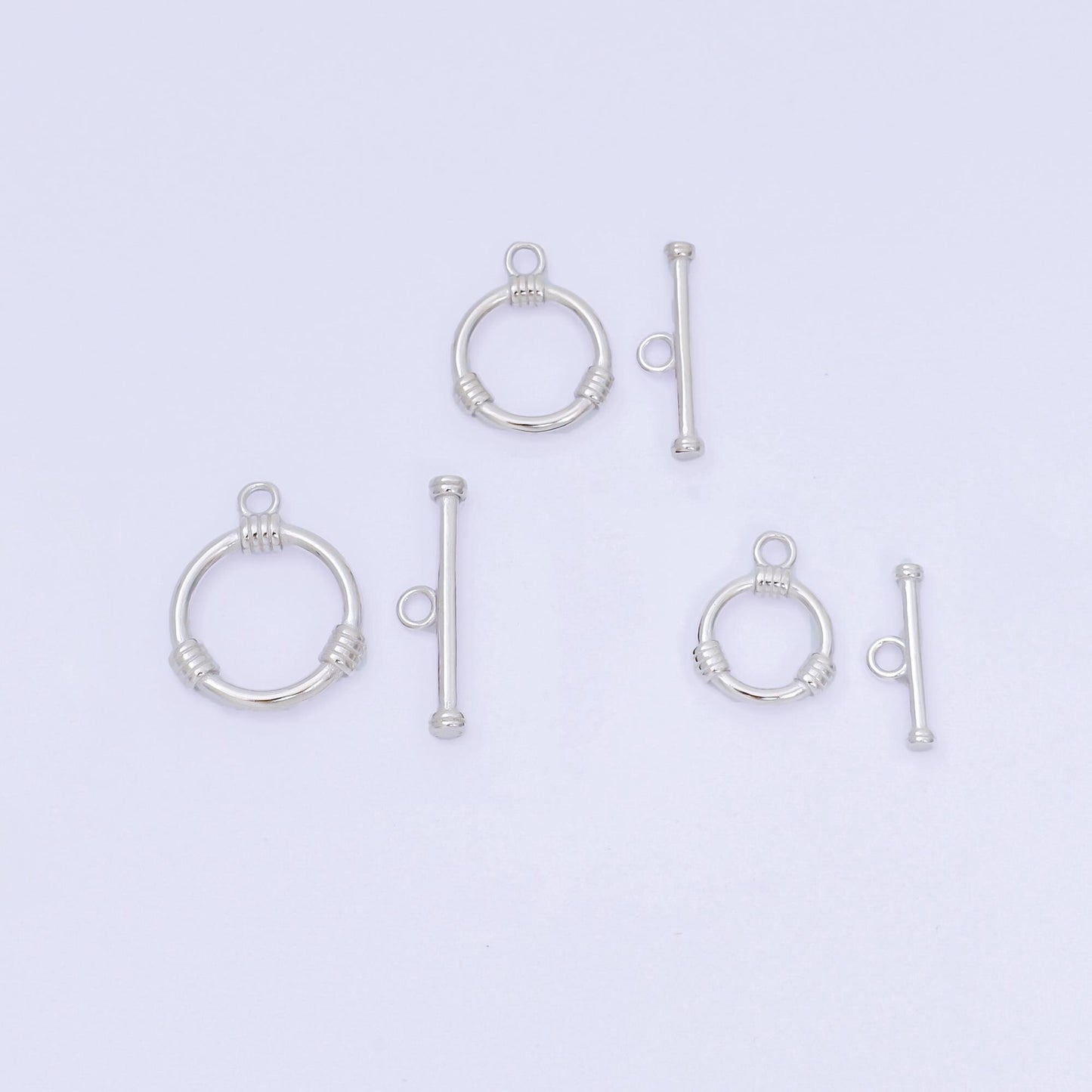 S925 sterling silver ot clasp Minimalist Toggle clasp round clasp simple end clasp for Bracelet Necklace Supply SL-675