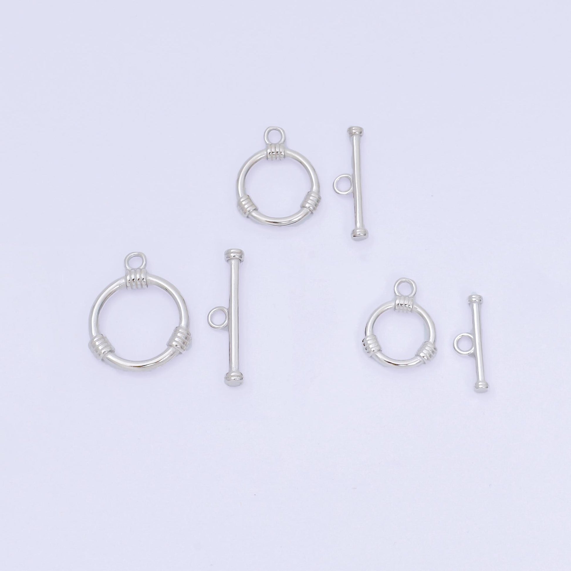 S925 sterling silver ot clasp Minimalist Toggle clasp round clasp simple end clasp for Bracelet Necklace Supply SL-675