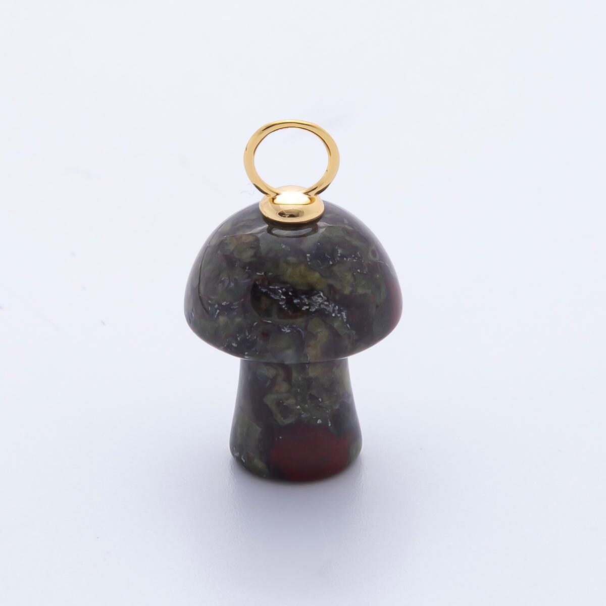 Dainty Gemstone mushroom charm small unique magic mushroom pendant jewelry gift idea for bracelet necklace earring component jewelry E254