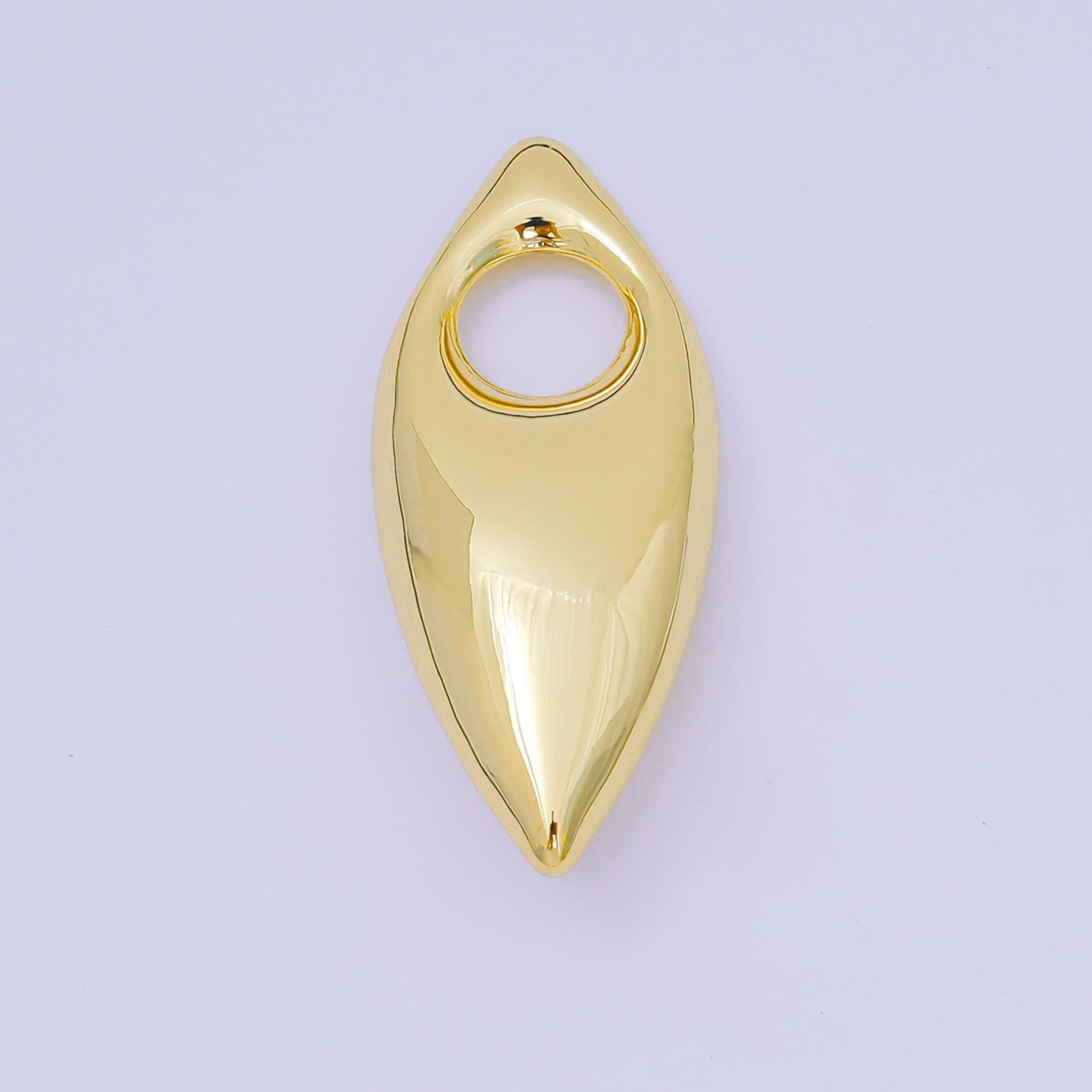 Gold & Silver Marquise Hoop Earrings Charm, Long Cord Necklace Charm Modern Statement Jewelry Pendant AC-1584