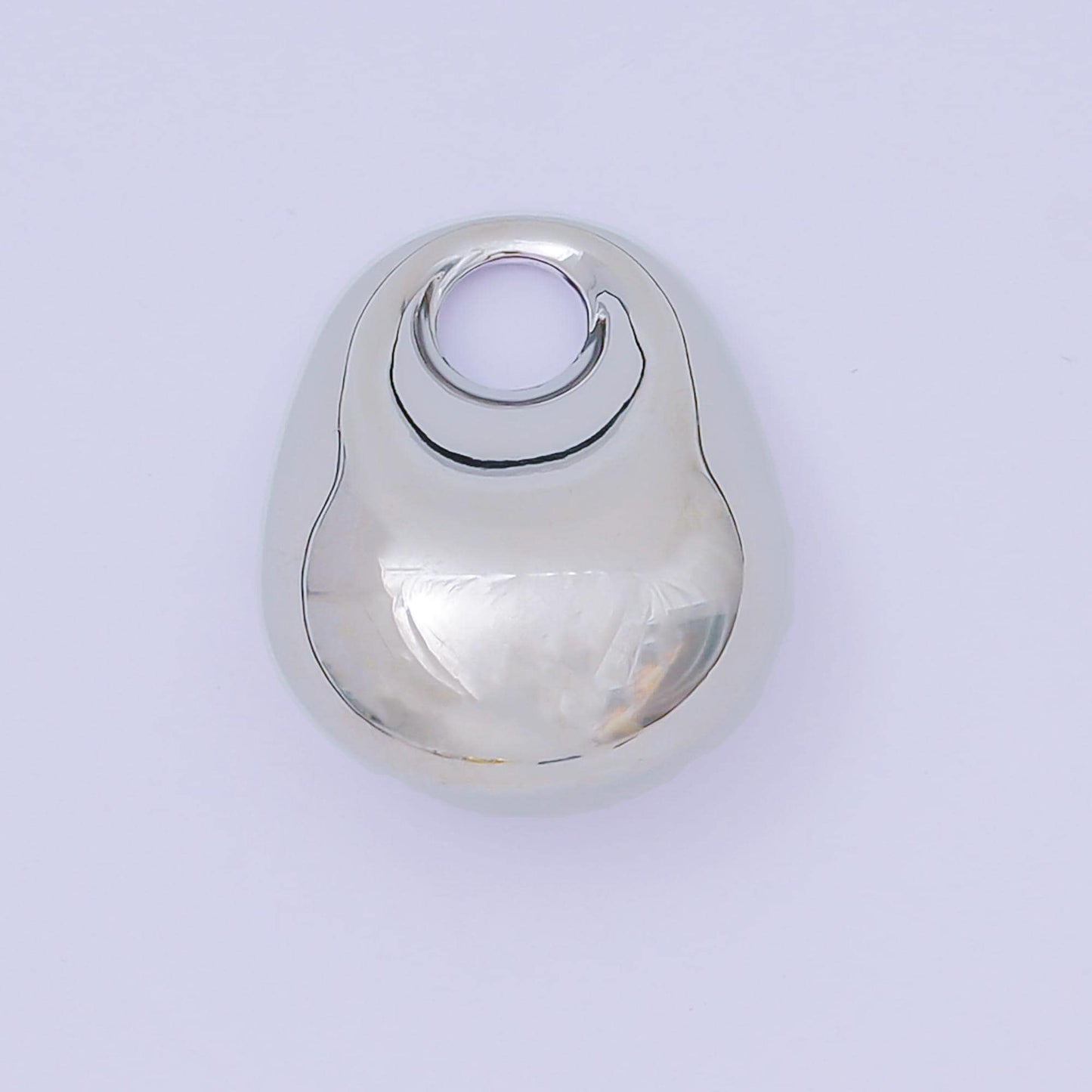 Modern Sculptural Statement Jewelry Charm for Cord Necklace Pebble Pendant In 24k Gold Filled AC-1585