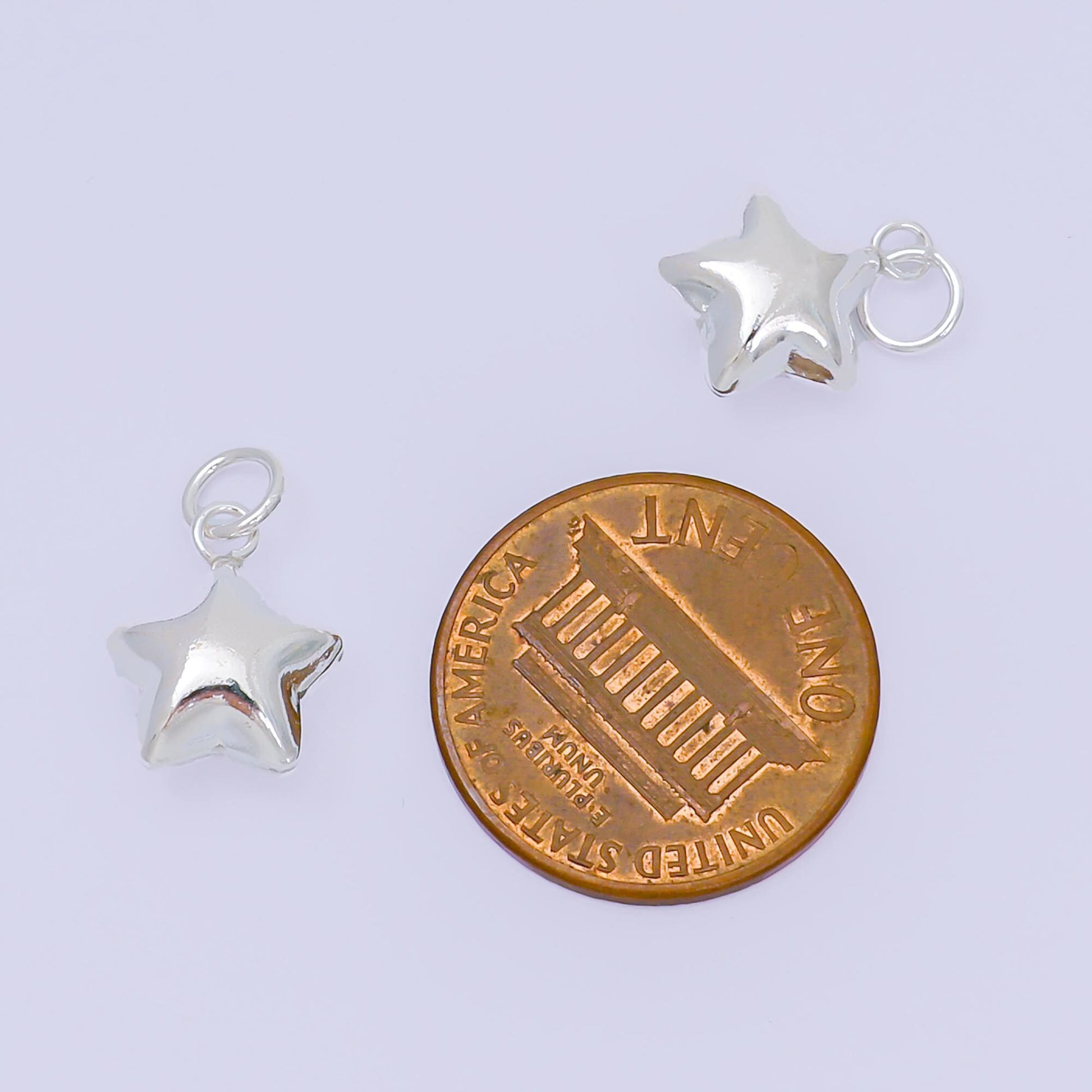 S925 Sterling Silver 12mm Twinkle Little Star Dainty Chubby Multidimensional 3D Charm | SL-678