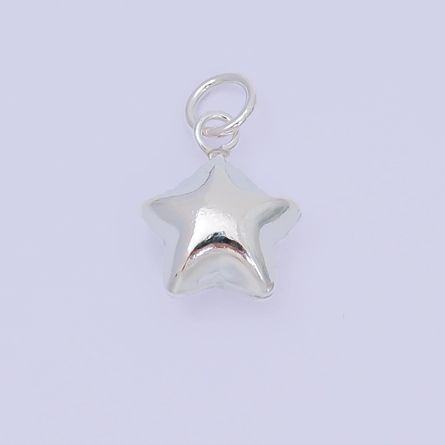 S925 Sterling Silver 12mm Twinkle Little Star Dainty Chubby Multidimensional 3D Charm | SL-678