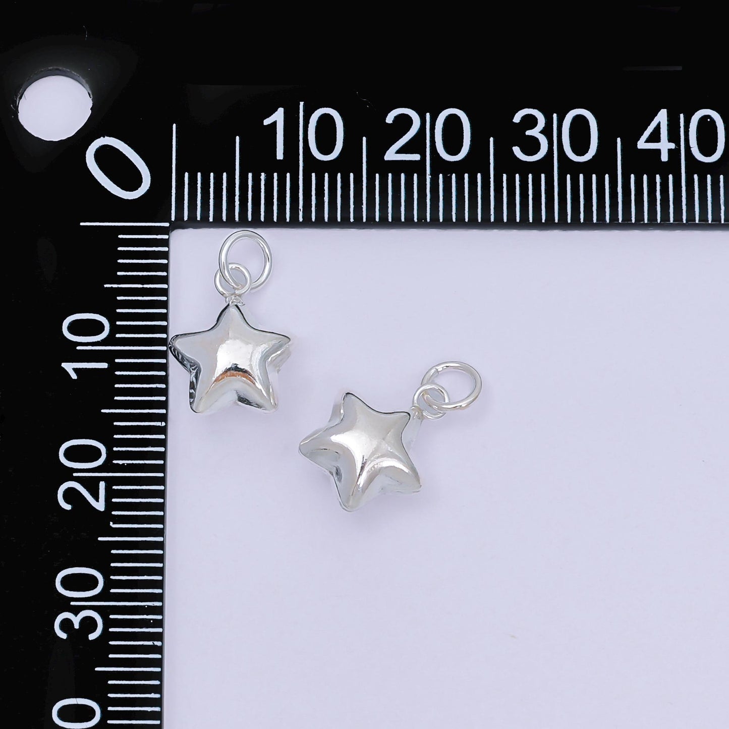 S925 Sterling Silver 12mm Twinkle Little Star Dainty Chubby Multidimensional 3D Charm | SL-678