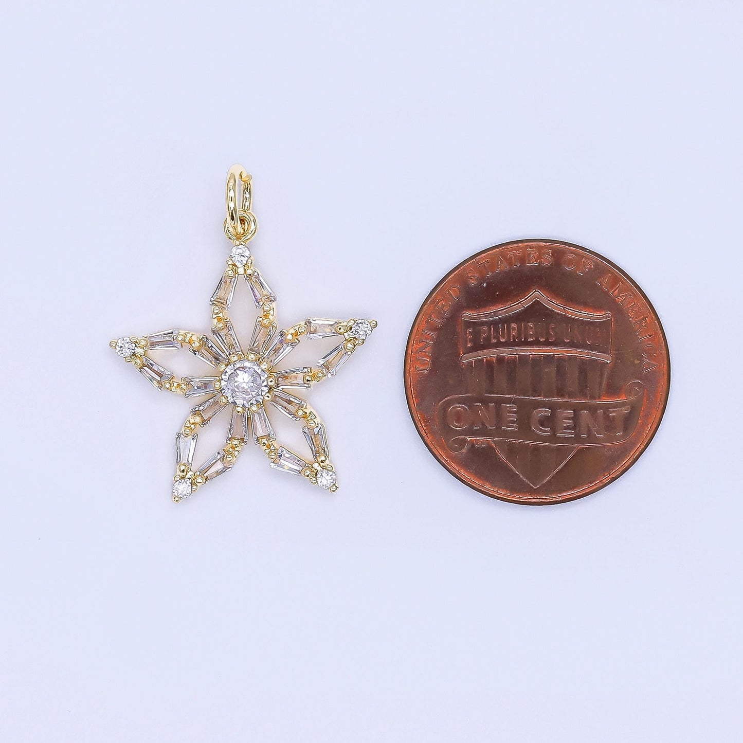 Tiny Star Cubic Zirconia charm Mini Celestial Christmas Winter Charm AJ-509