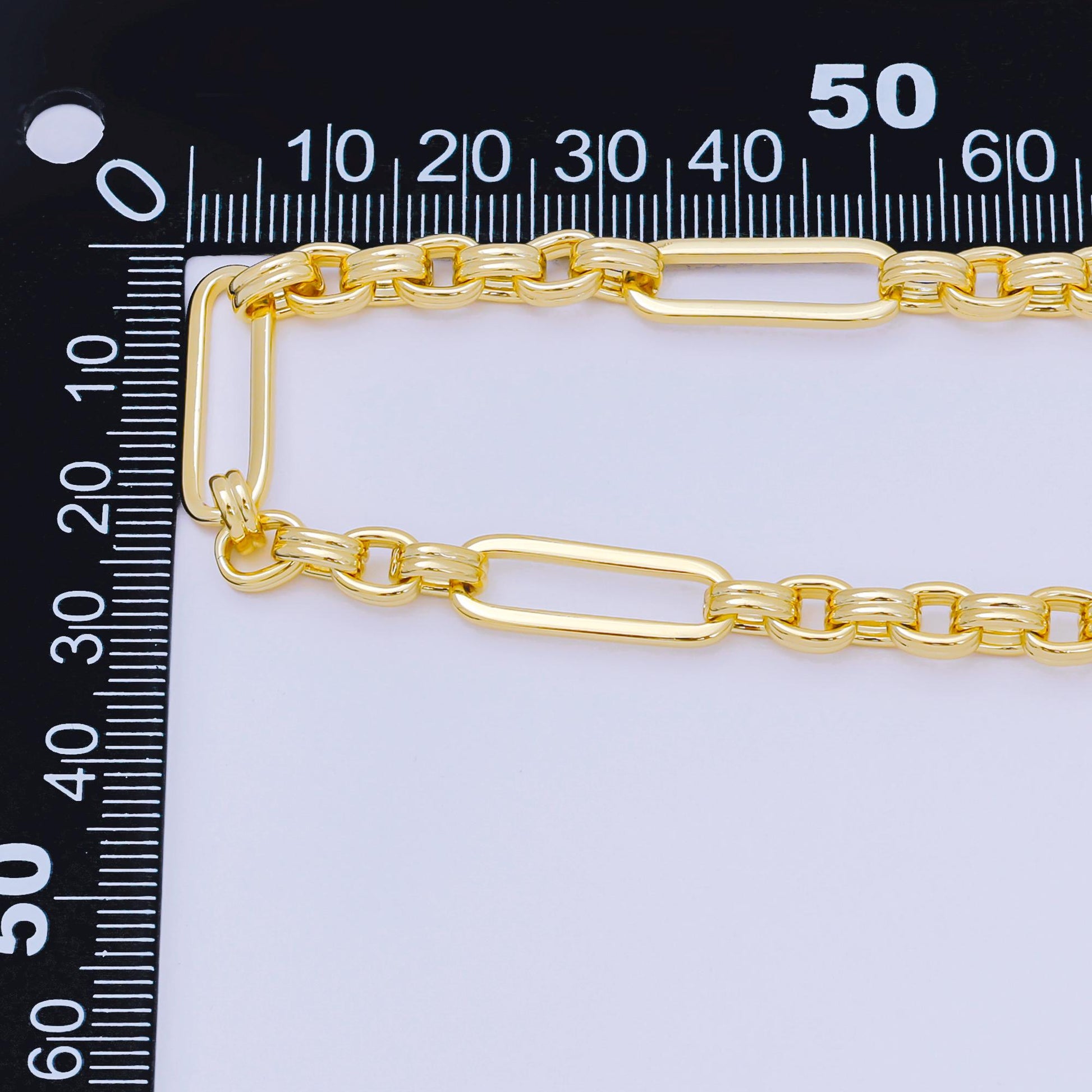 24K Gold Filled 6.5mm Paperclip Cable Link Unfinished Chain by Yard | ROLL-1674
