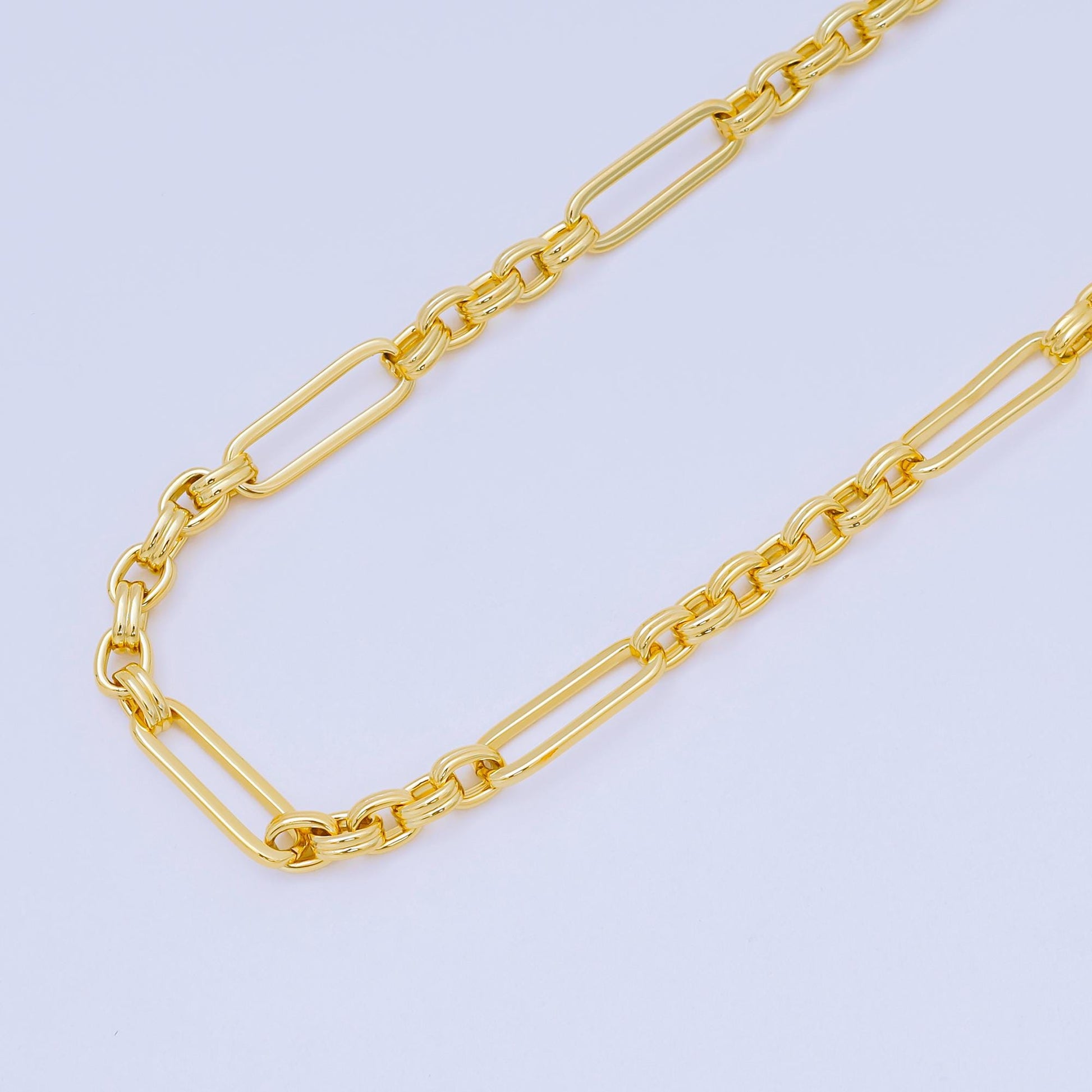 24K Gold Filled 6.5mm Paperclip Cable Link Unfinished Chain by Yard | ROLL-1674