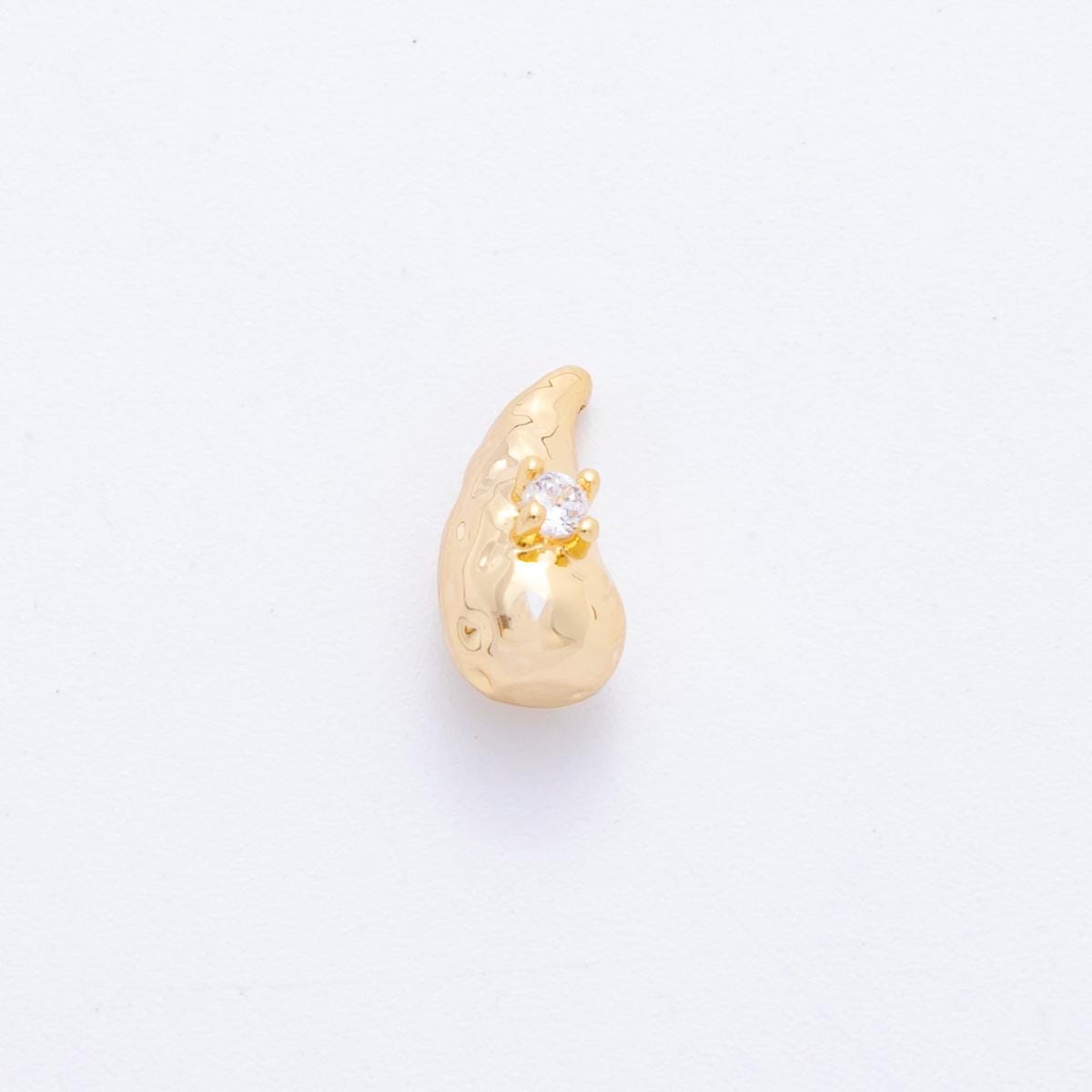 Dainty Molten gold tear drop pendant 18k gold filled teardrop charms simple findings minimalist geometry dangle pendant AF-1055