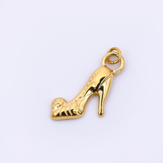 PVD Gold Stainless Steel Shoe Charm High Heel Shoe pendant | J-321