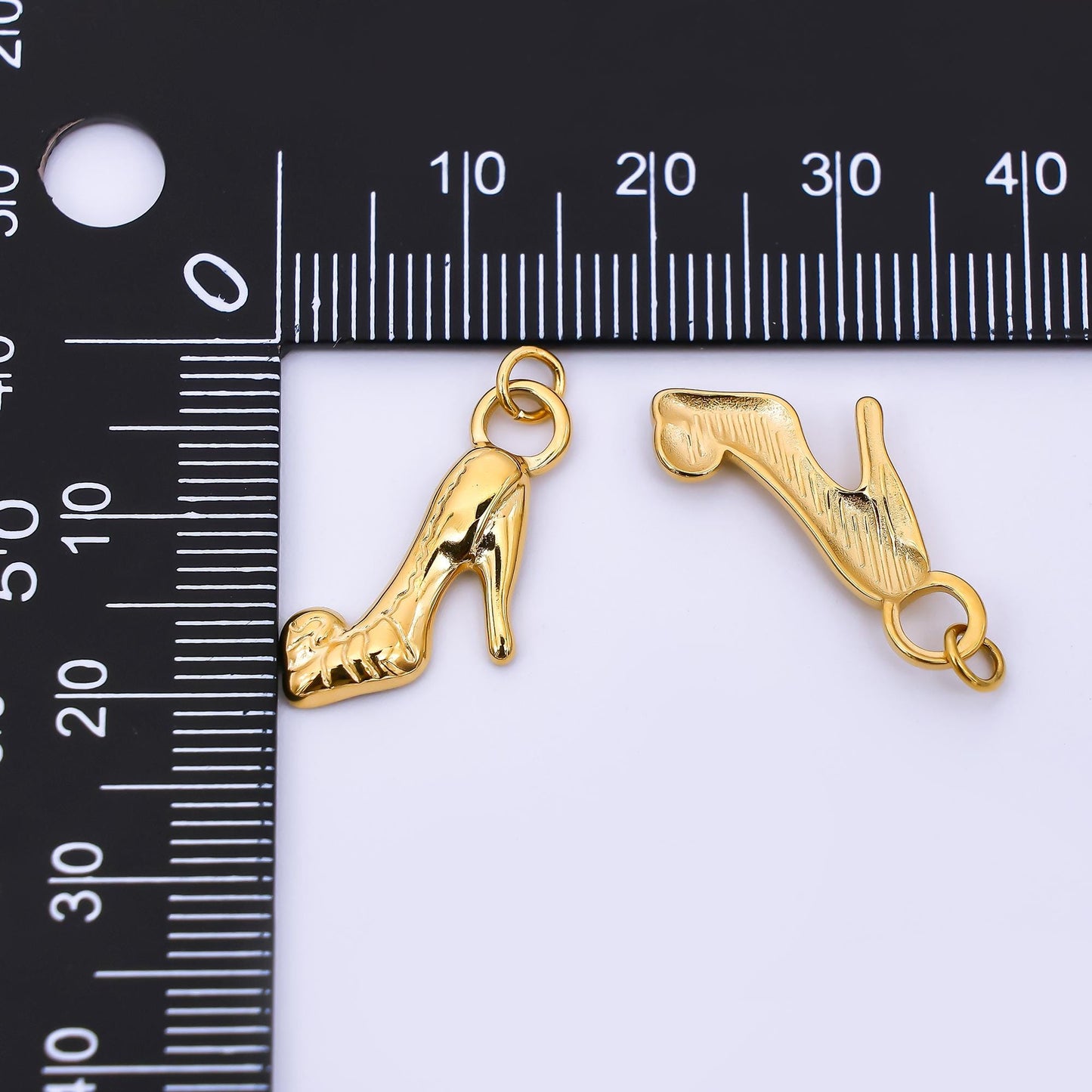 PVD Gold Stainless Steel Shoe Charm High Heel Shoe pendant | J-321