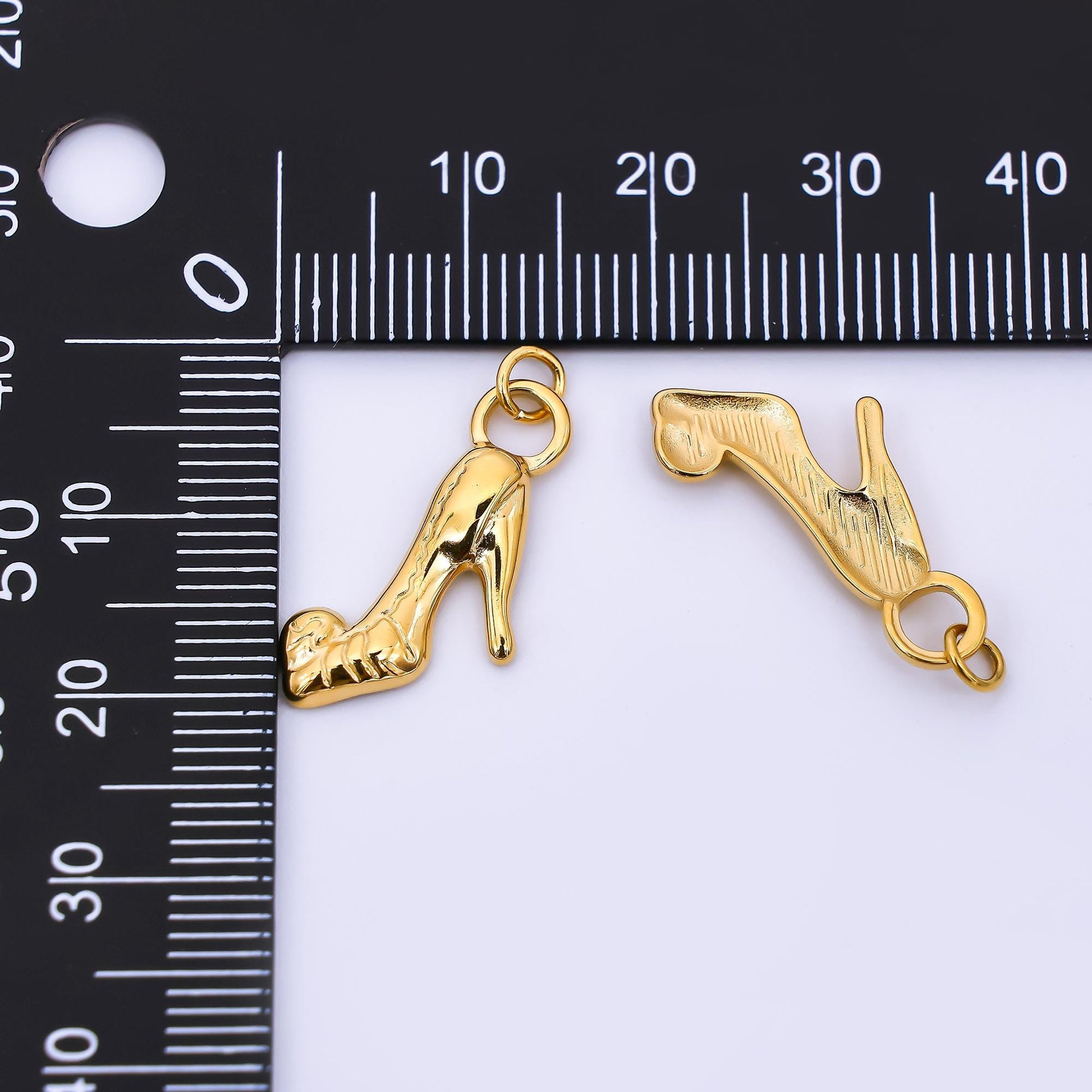 PVD Gold Stainless Steel Shoe Charm High Heel Shoe pendant | J-321