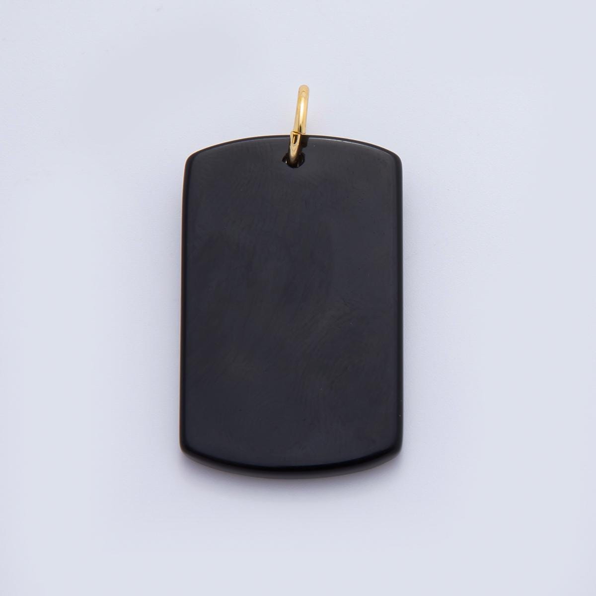Natural Gemstone Military Tag Pendant Stone Charm for Necklace Bracelet Jewelry Making Supply 18k Gold Filled Charm AH-932
