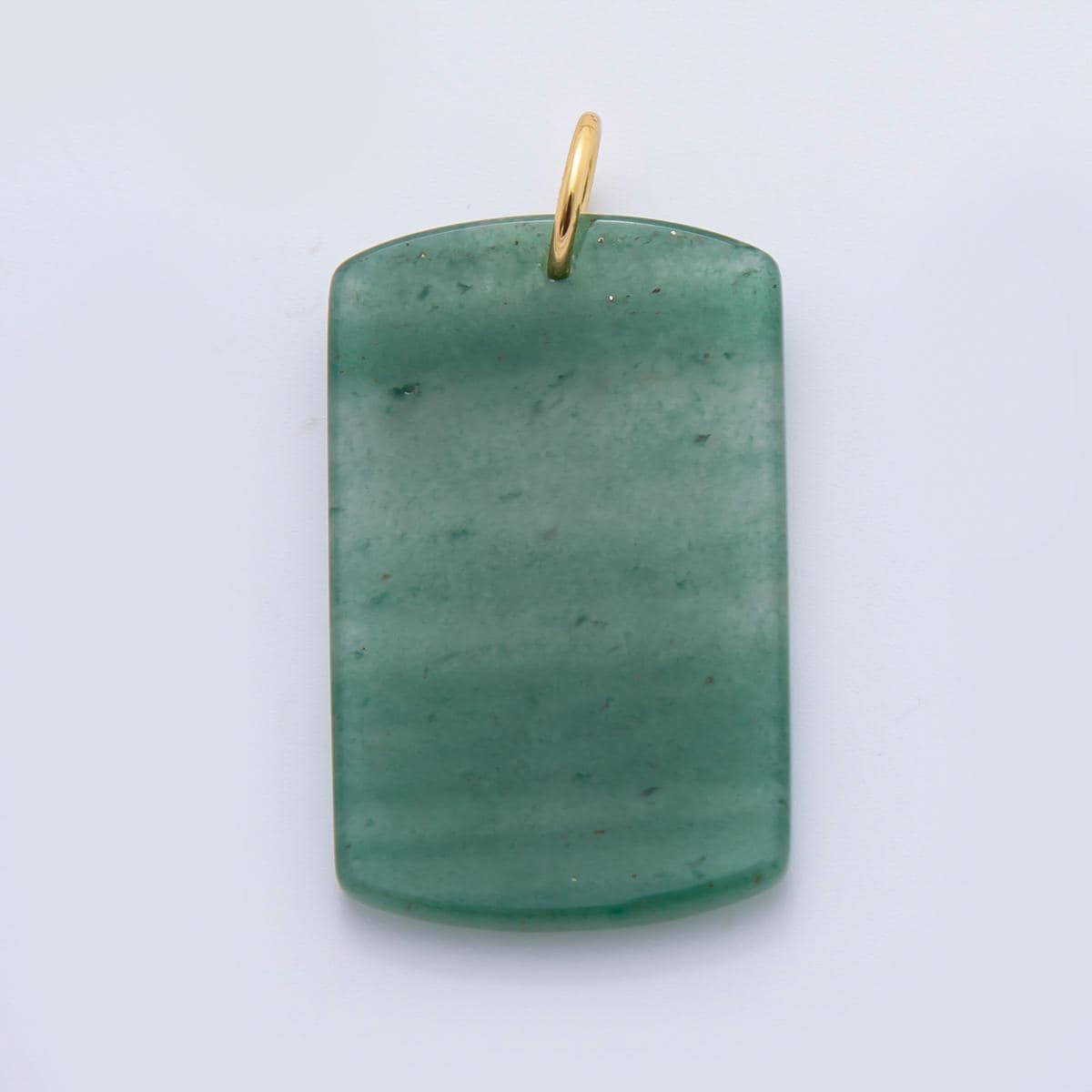 Natural Gemstone Military Tag Pendant Stone Charm for Necklace Bracelet Jewelry Making Supply 18k Gold Filled Charm AH-932