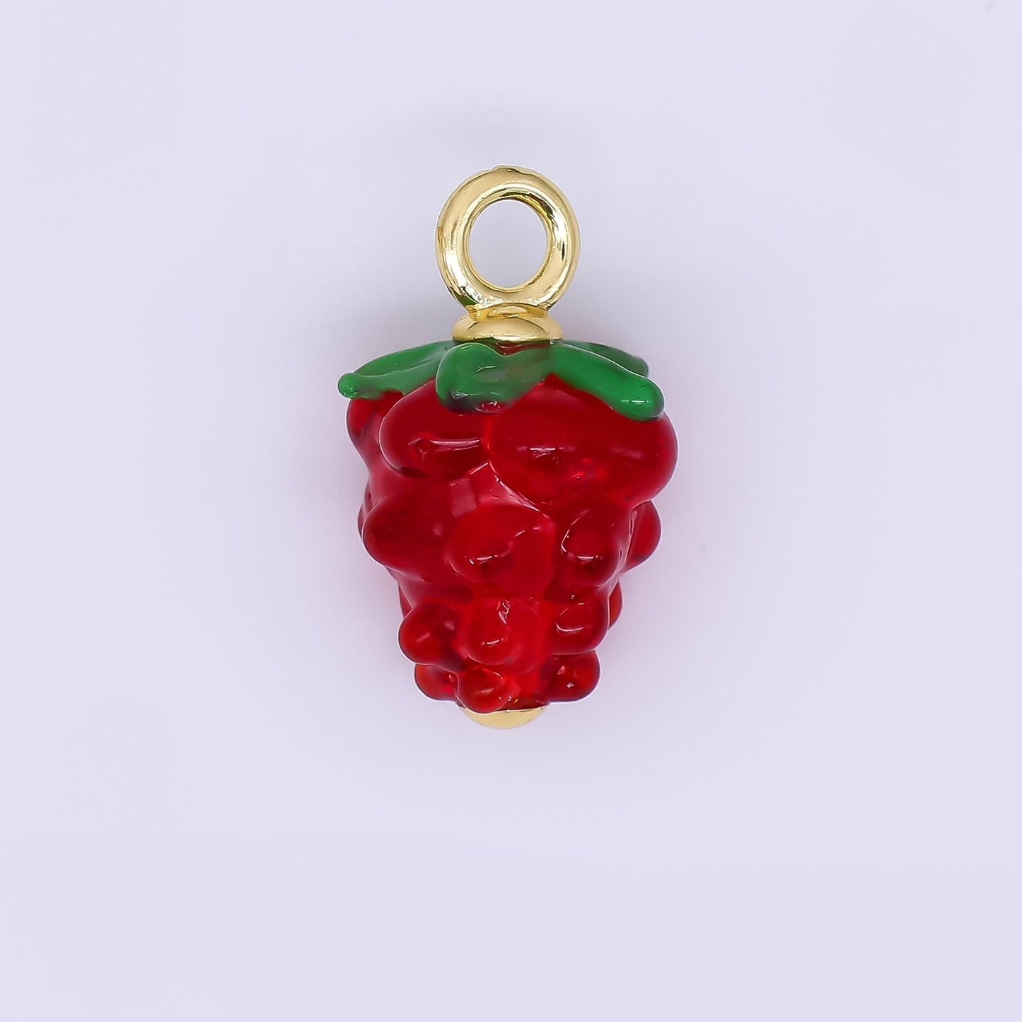 24K Gold Filled 23mm Glass Art Fresh Grape Fruit Charm | AH-622 AH-623