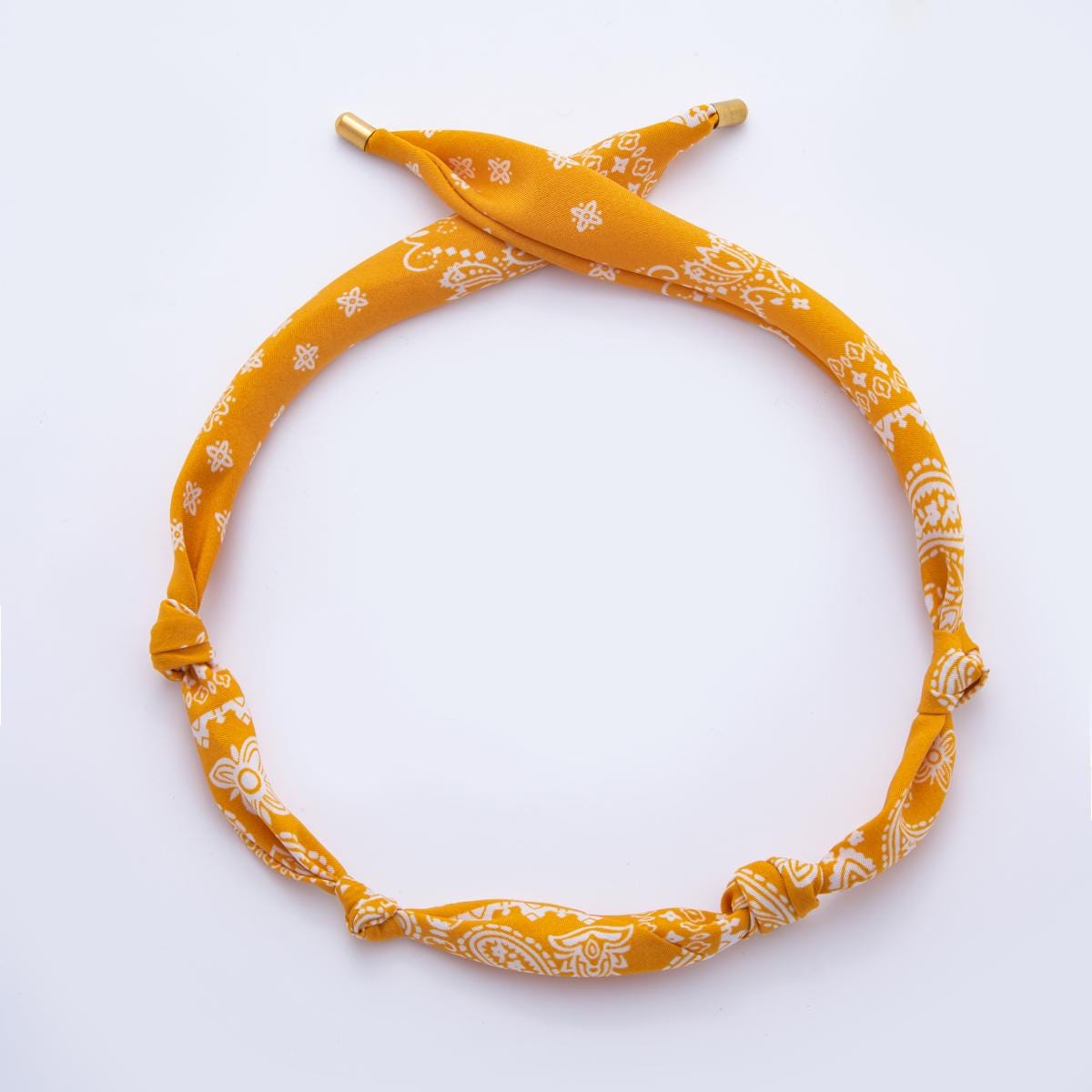 Orange Bandana Scarf Necklace Ready to wear Scarf Necklace Charm Jewelry Supply with PVD Gold Stainless Clasp WA-920